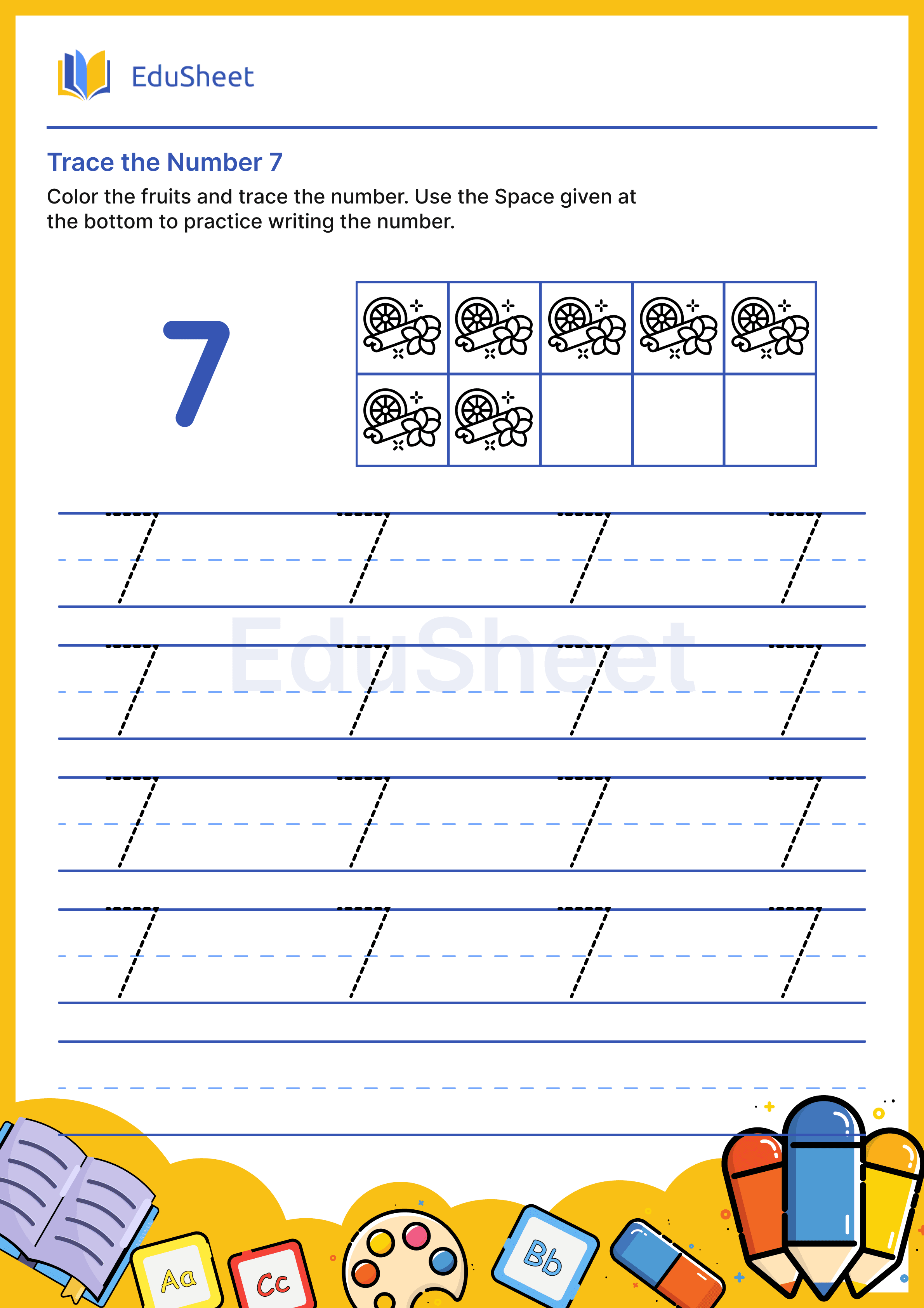 Trace the Number of fruits 7