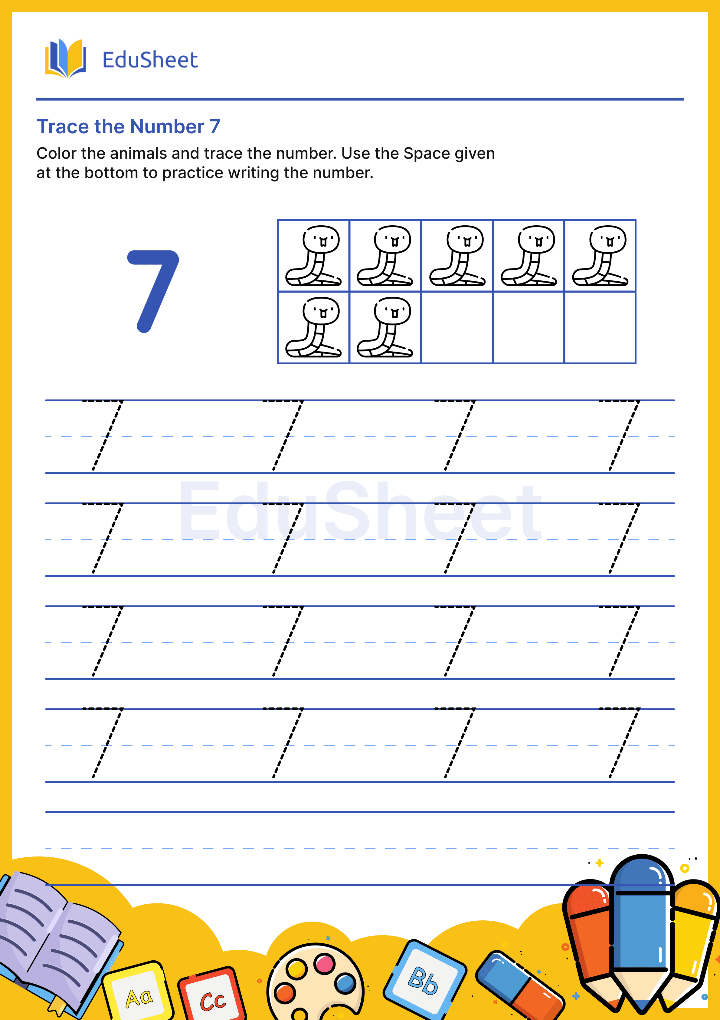 Trace the Number of Animals 7