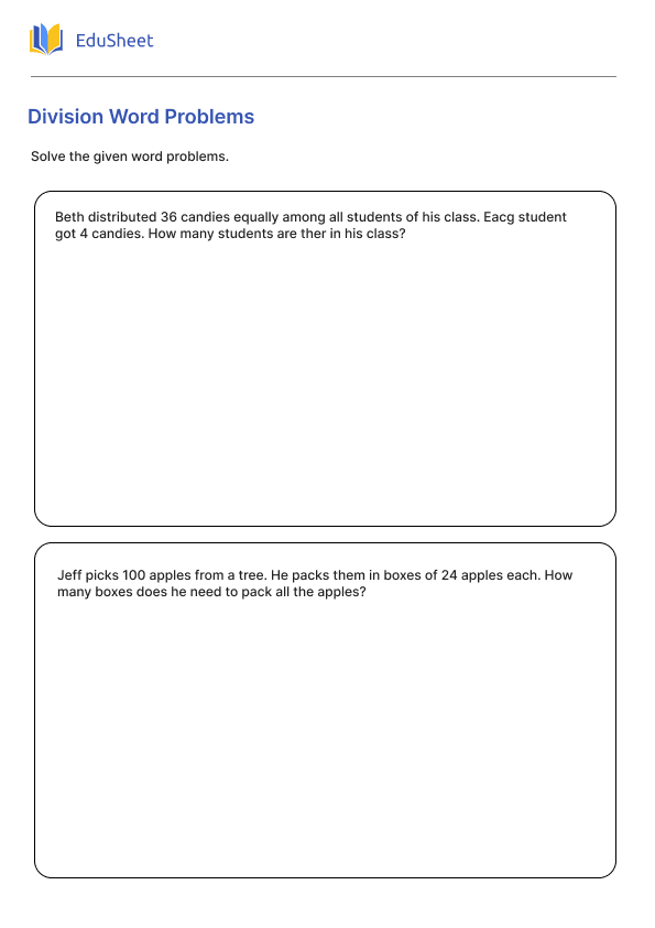 Division Word Problems Part 1