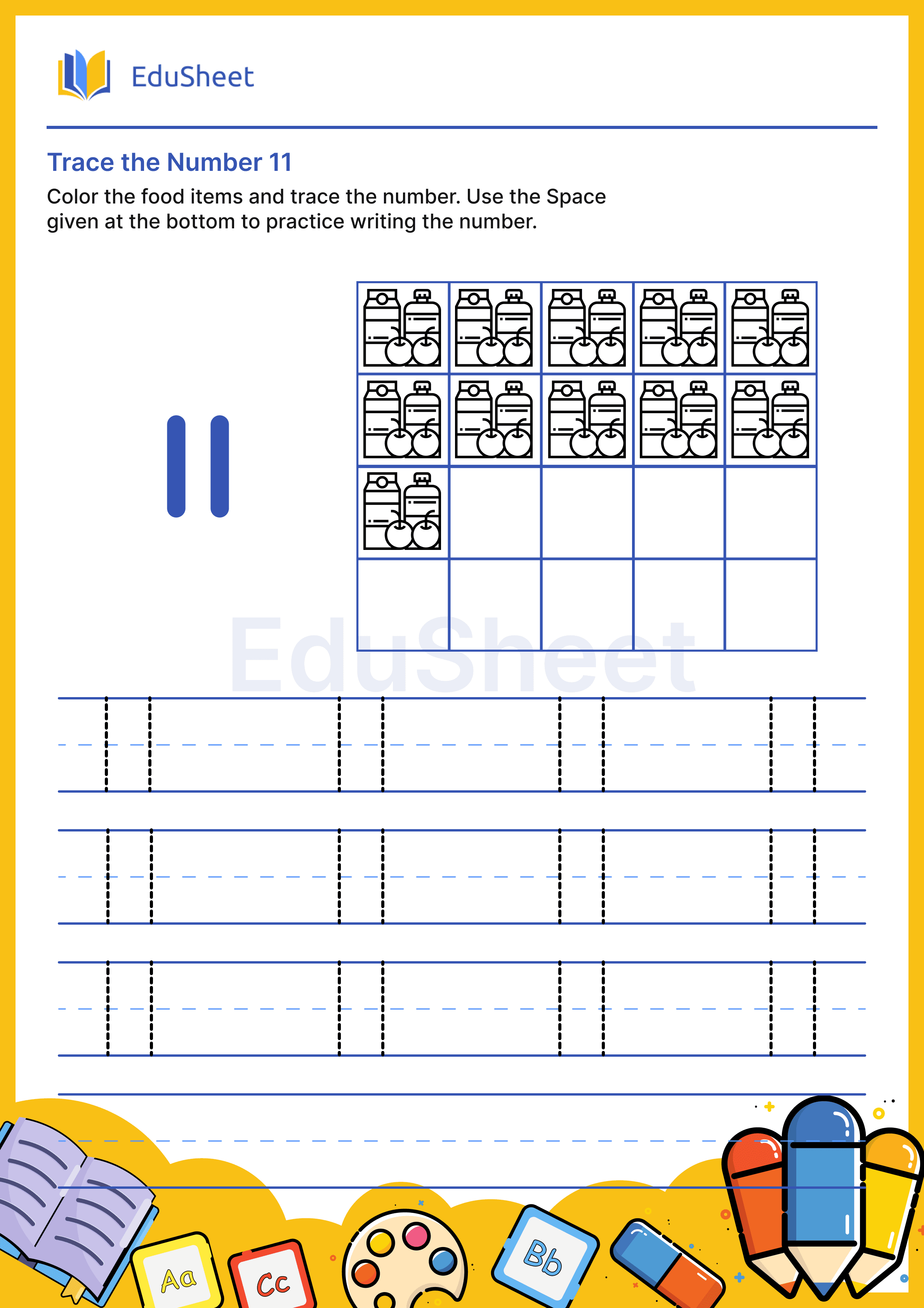Trace the Number of food items 11