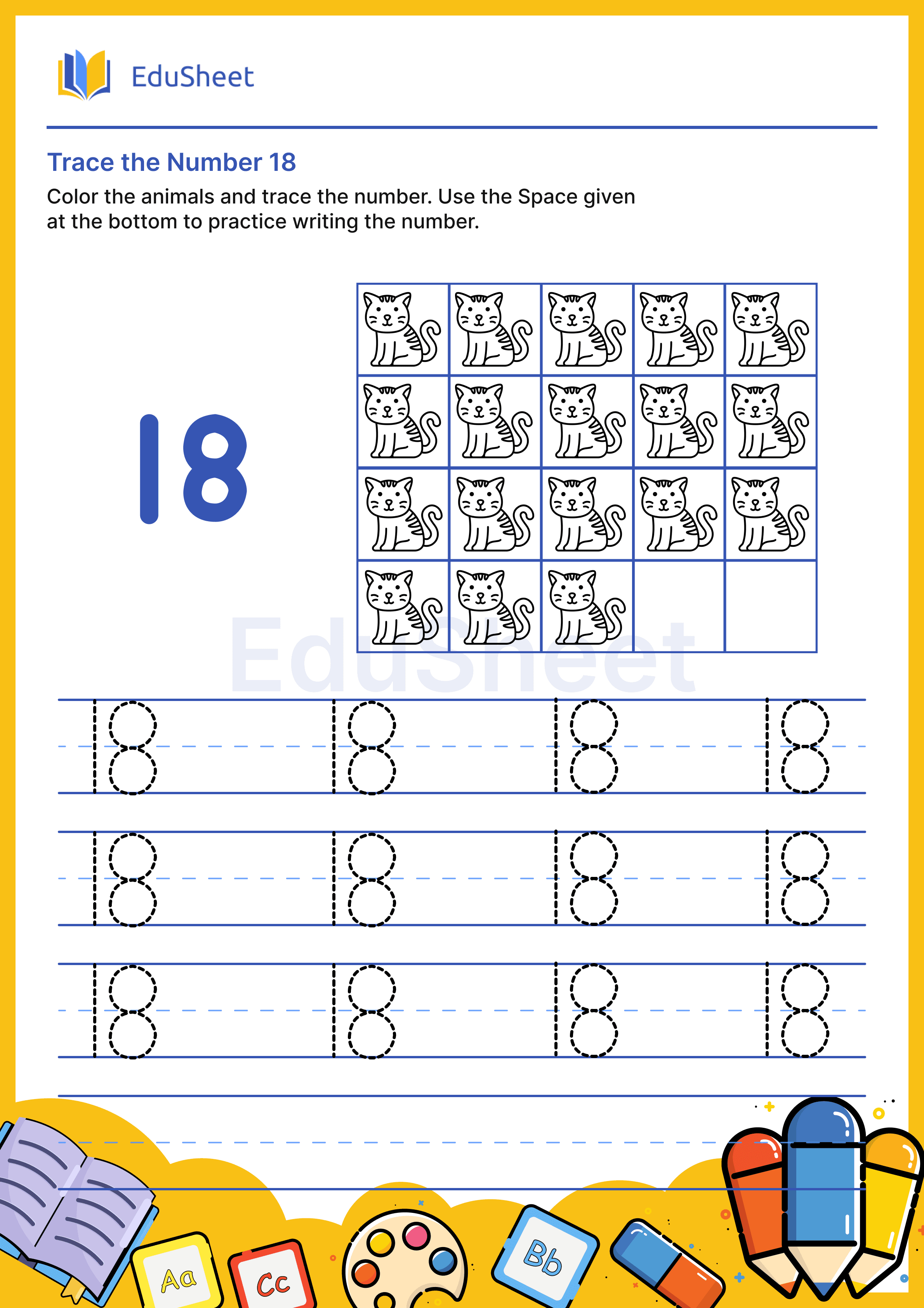 Trace the Number of Animals 18