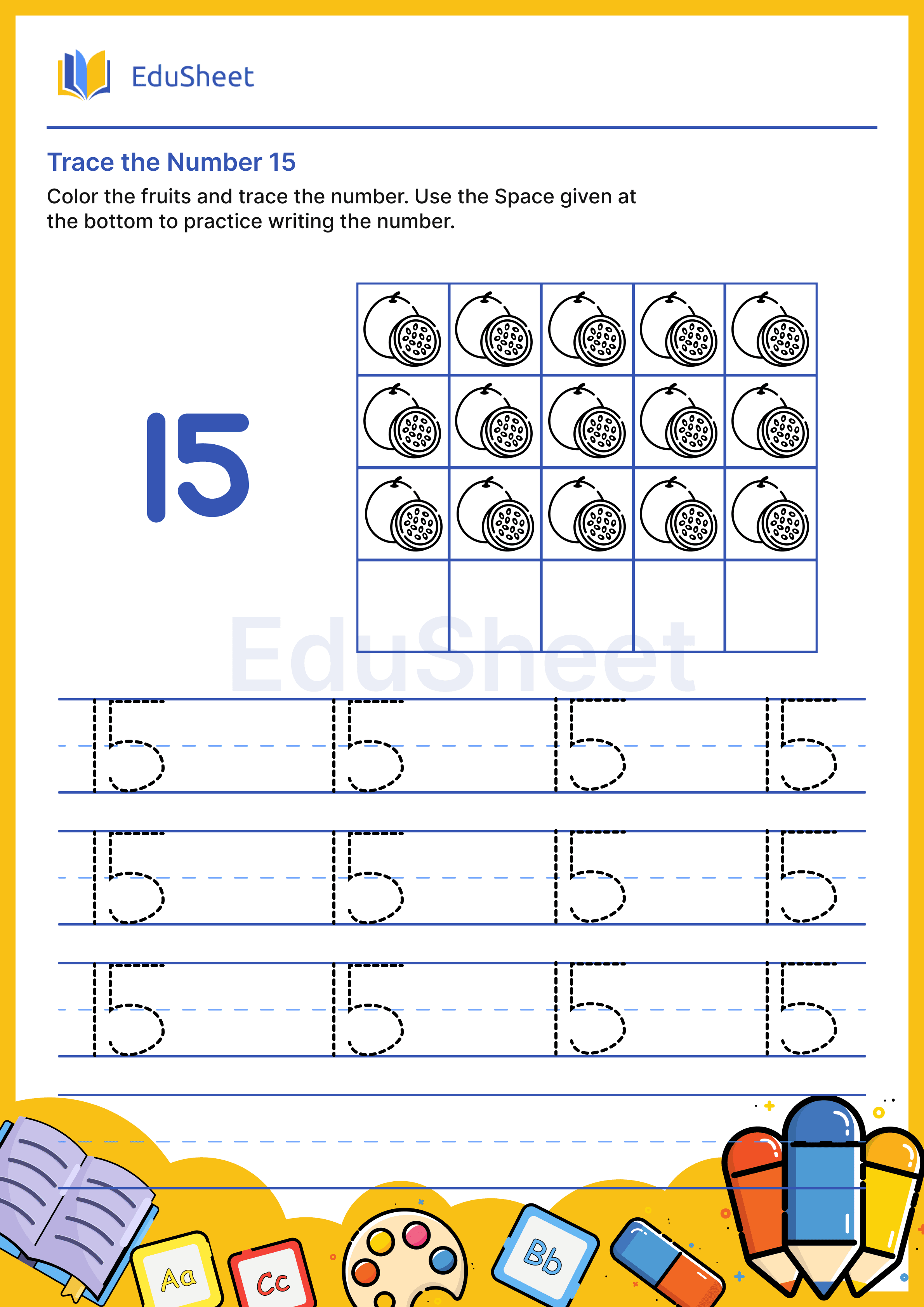 Trace the Number of fruits 15
