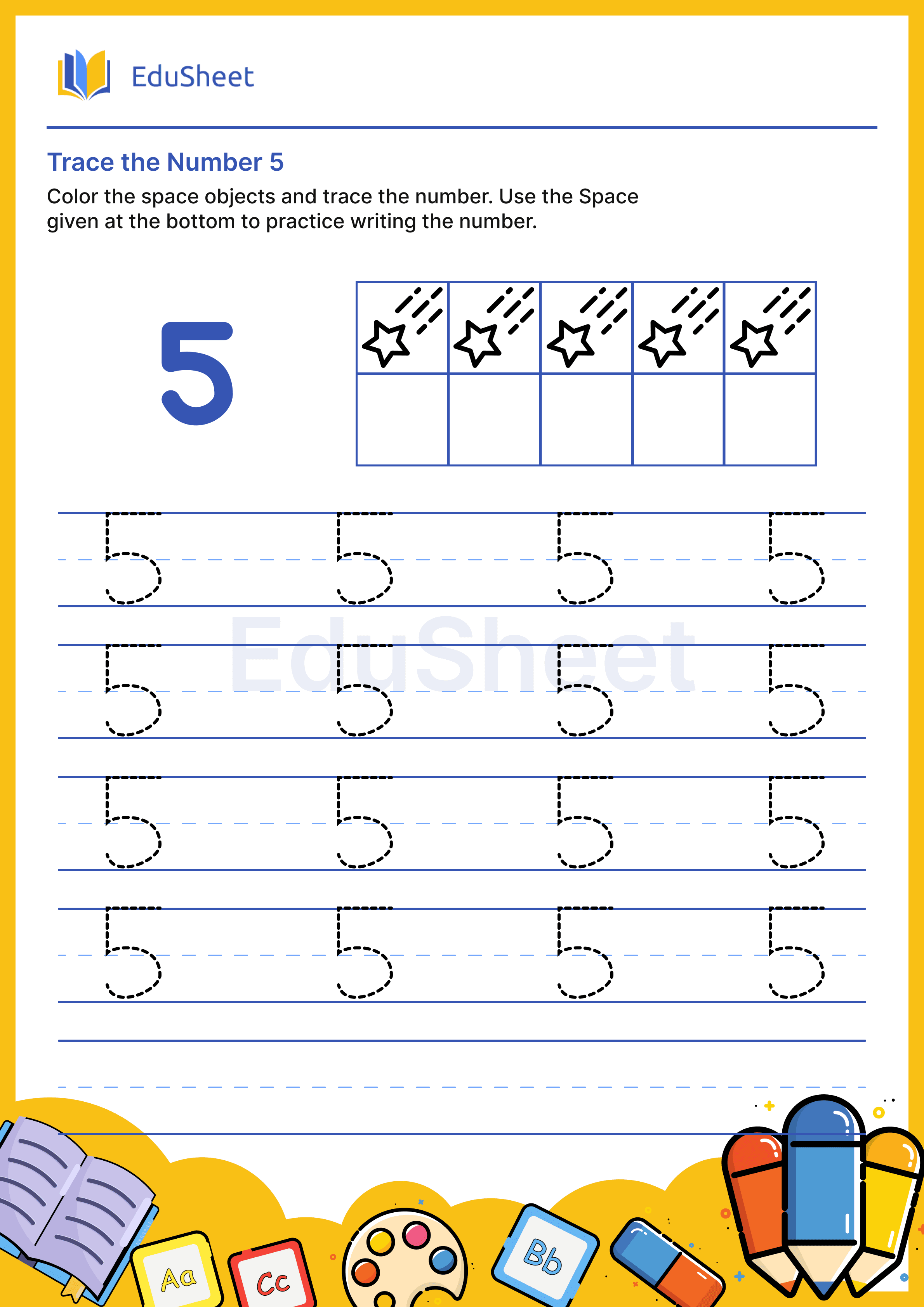 Trace the Number of Space objects 5