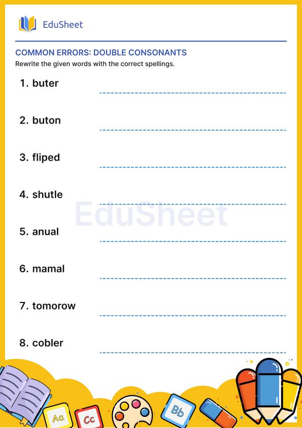 Common errors: double consonants