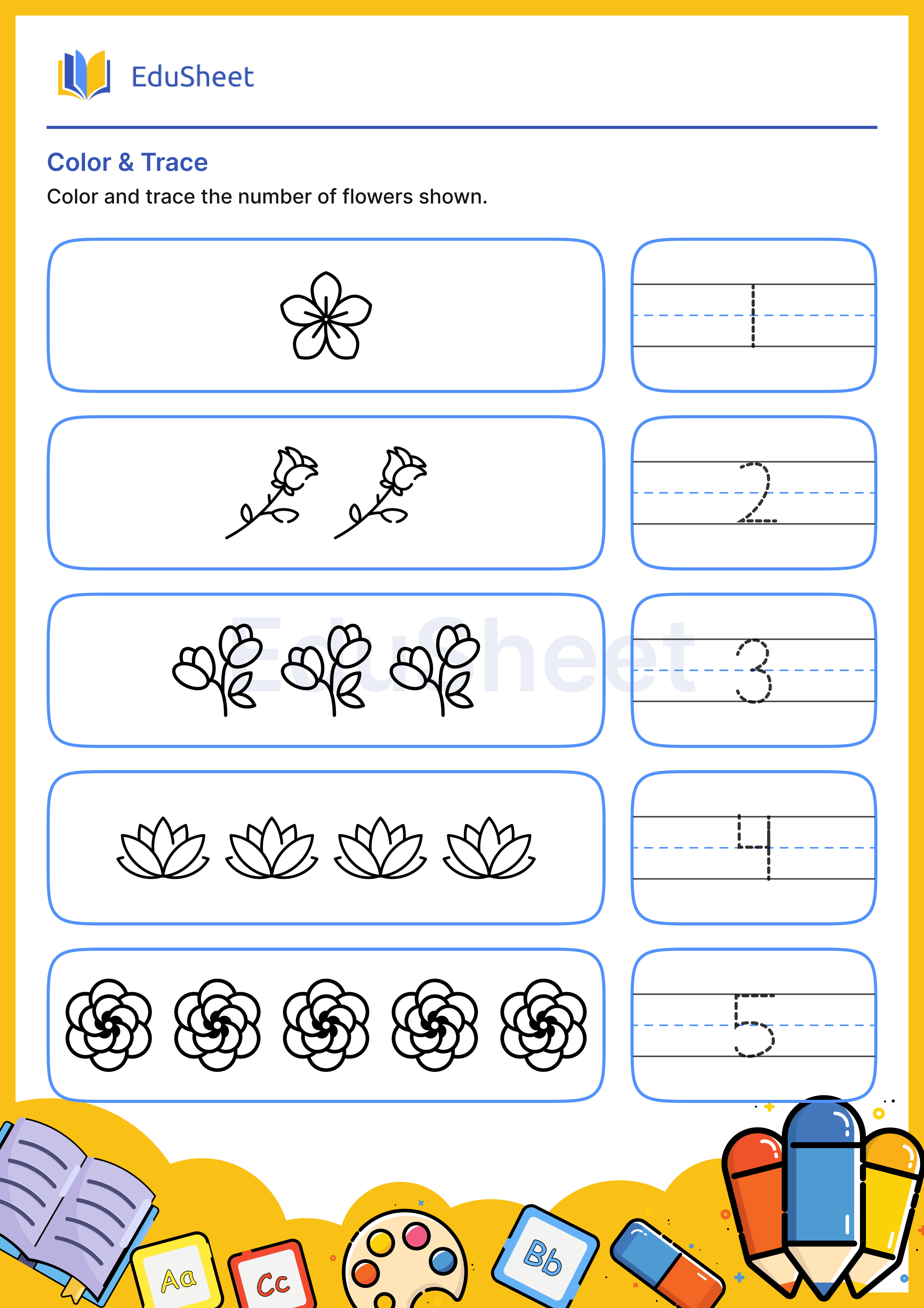 Color Flowers and Trace Numbers 14