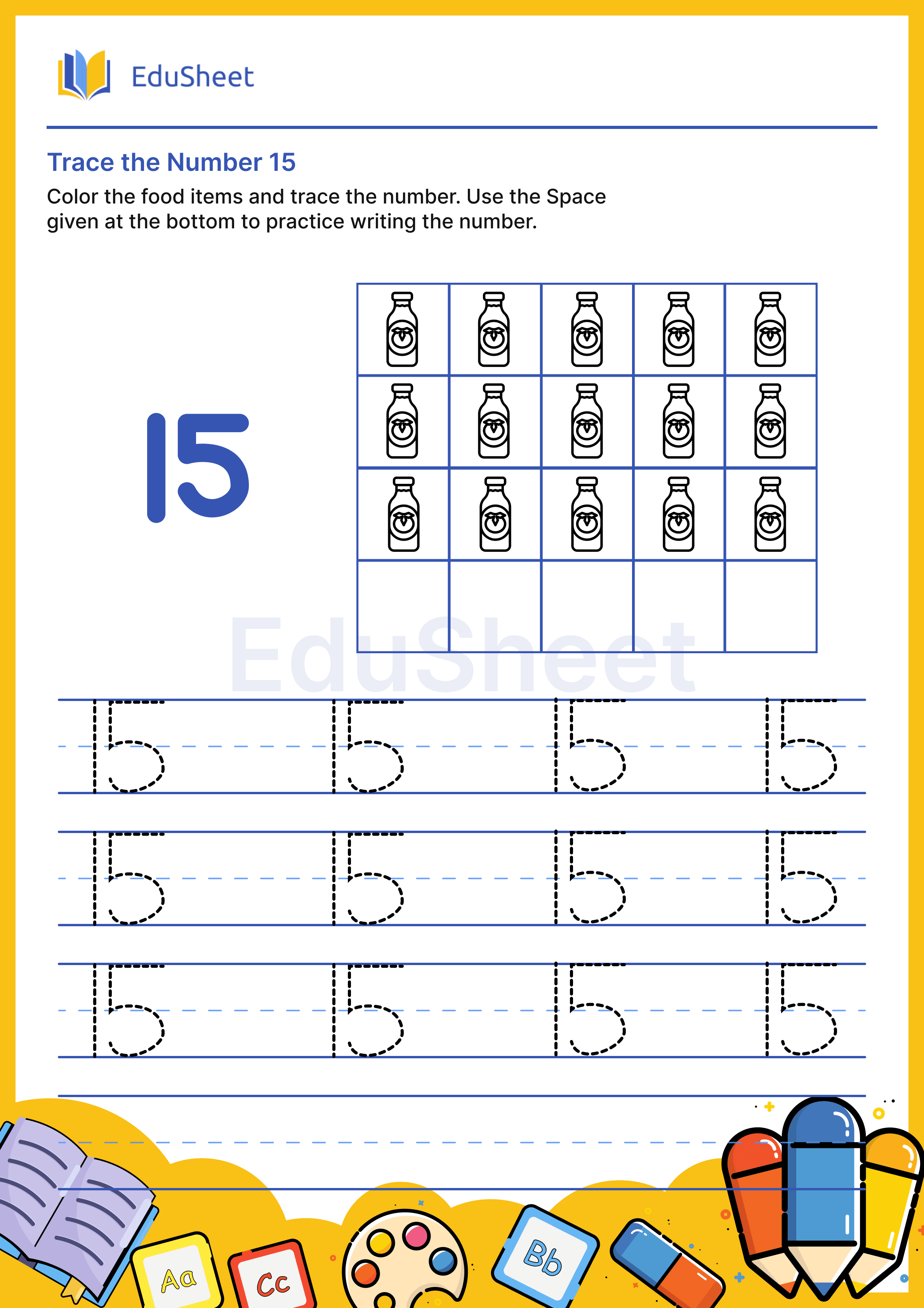 Trace the Number of food items 15