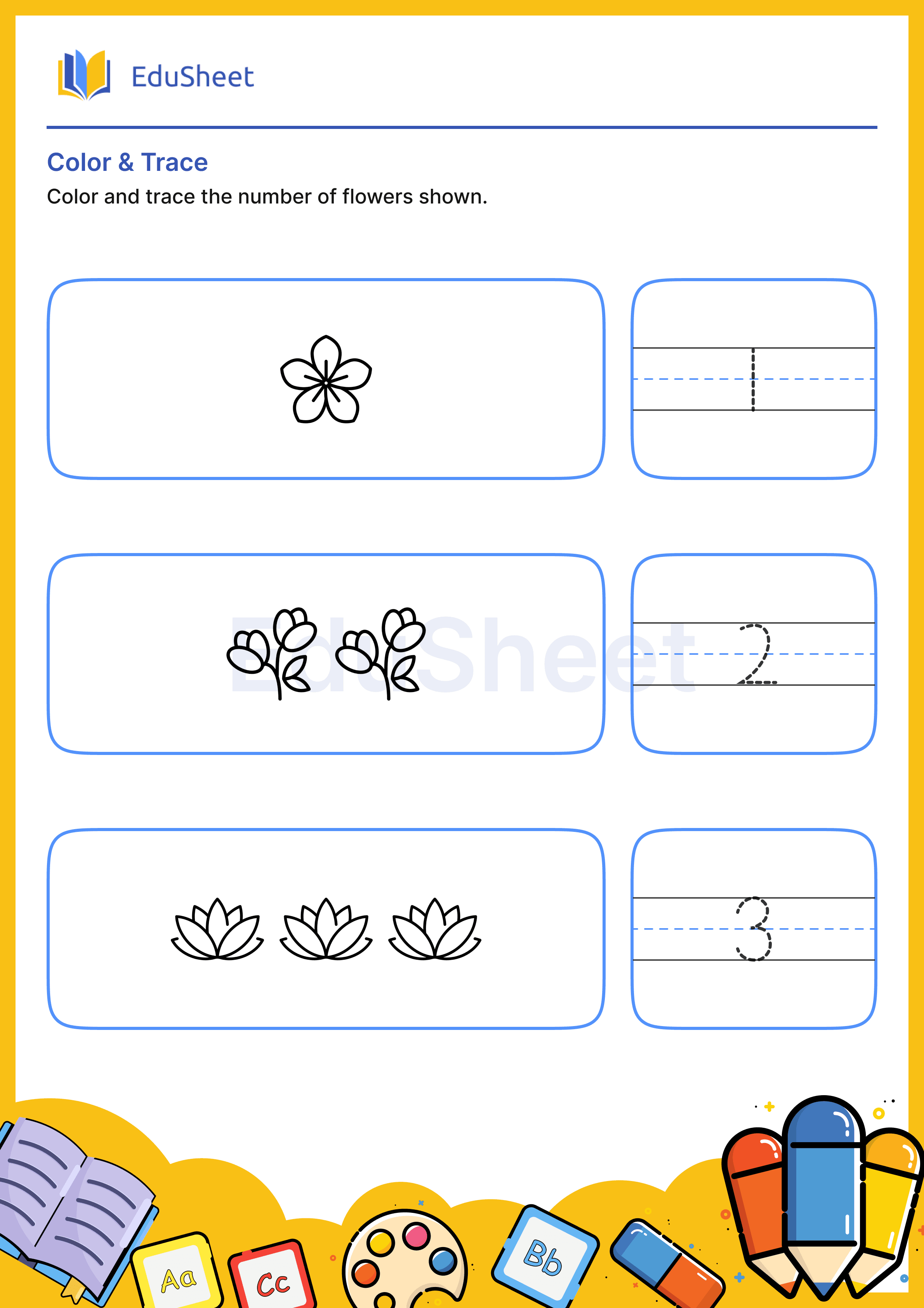 Color Flowers and Trace Numbers 8