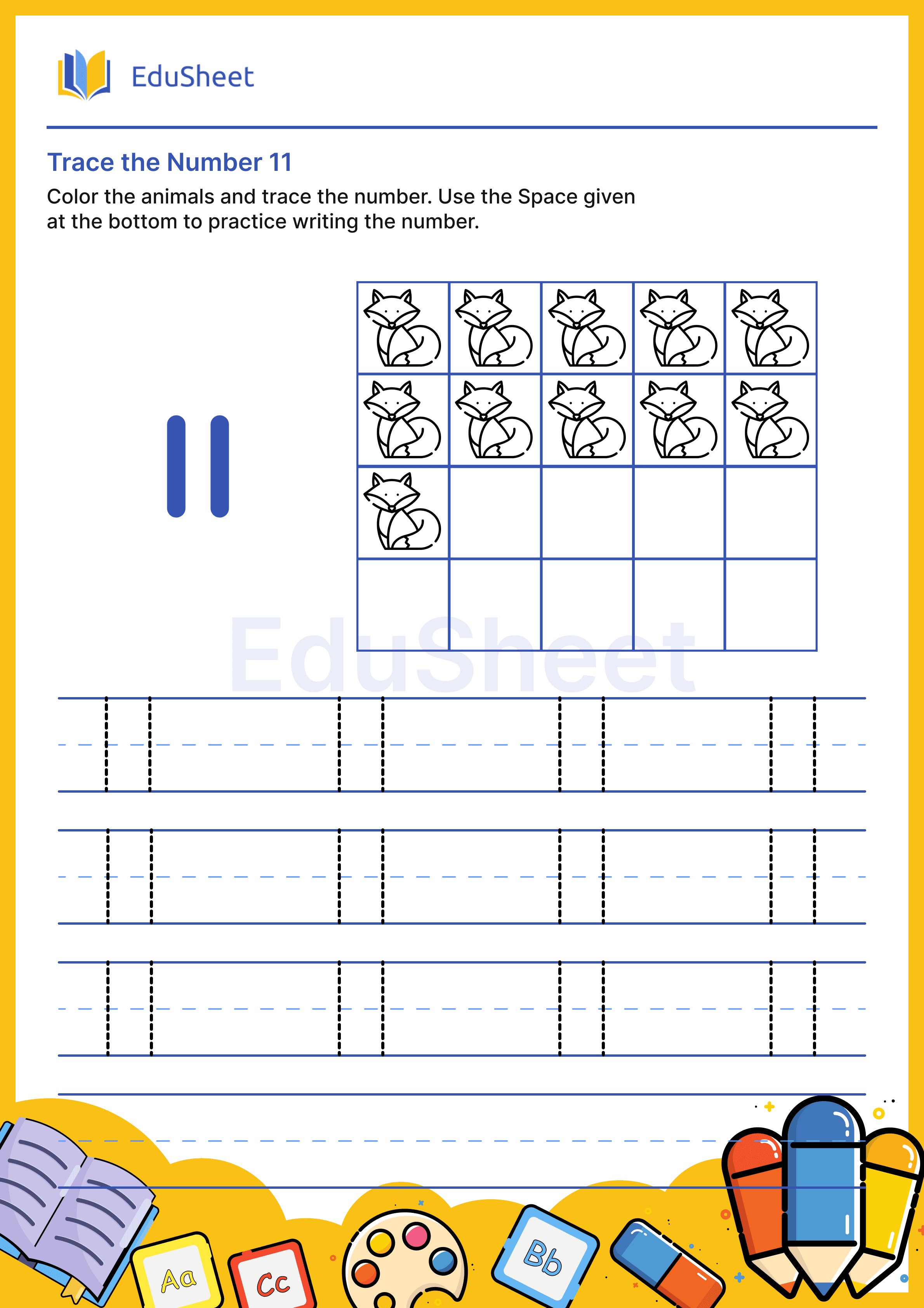 Trace the Number of Animals 11
