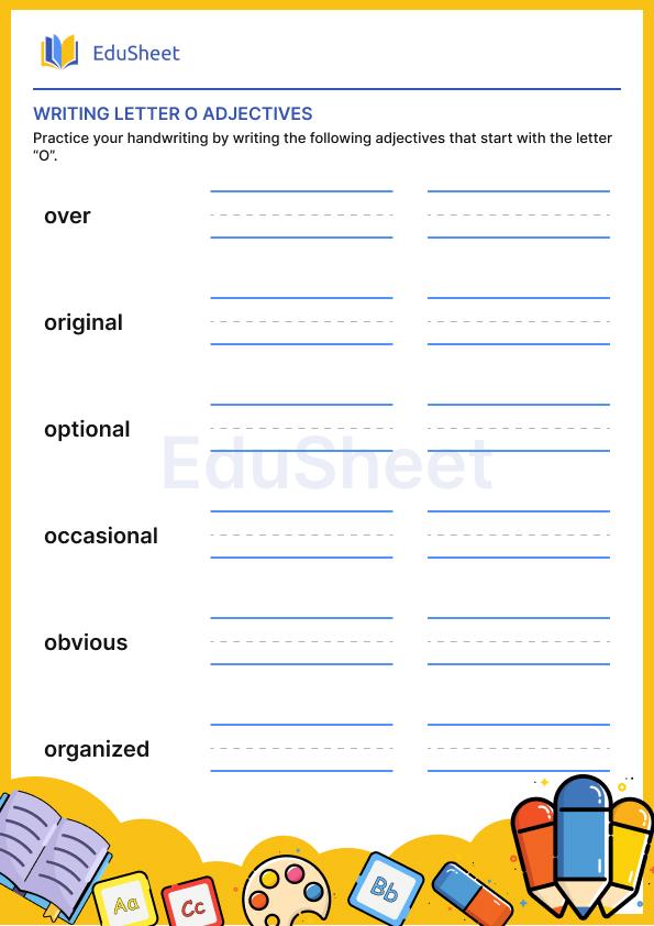 Practice writing : Using letter "O"