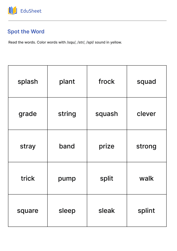 Spot the word Part 1