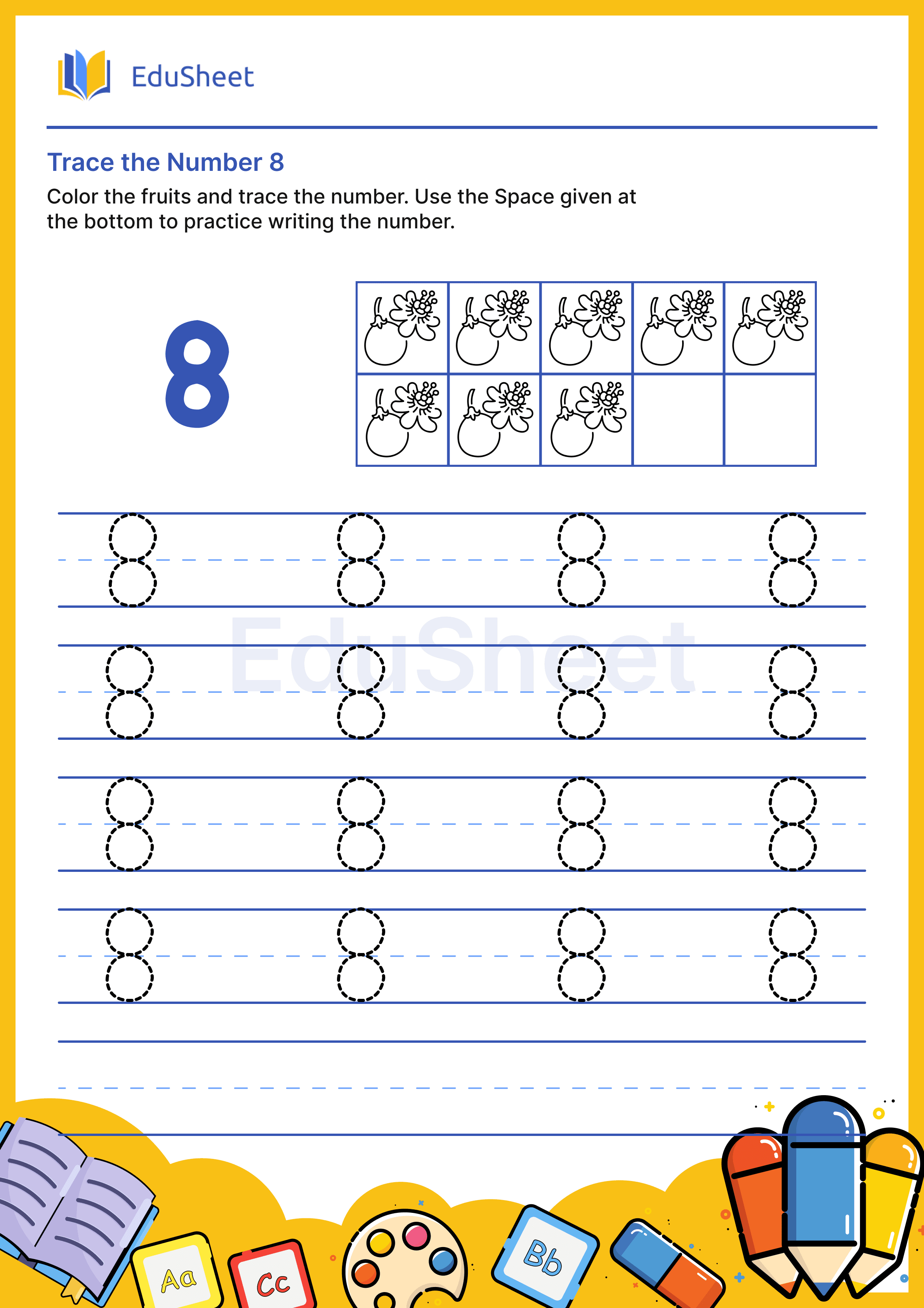 Trace the Number of fruits 8