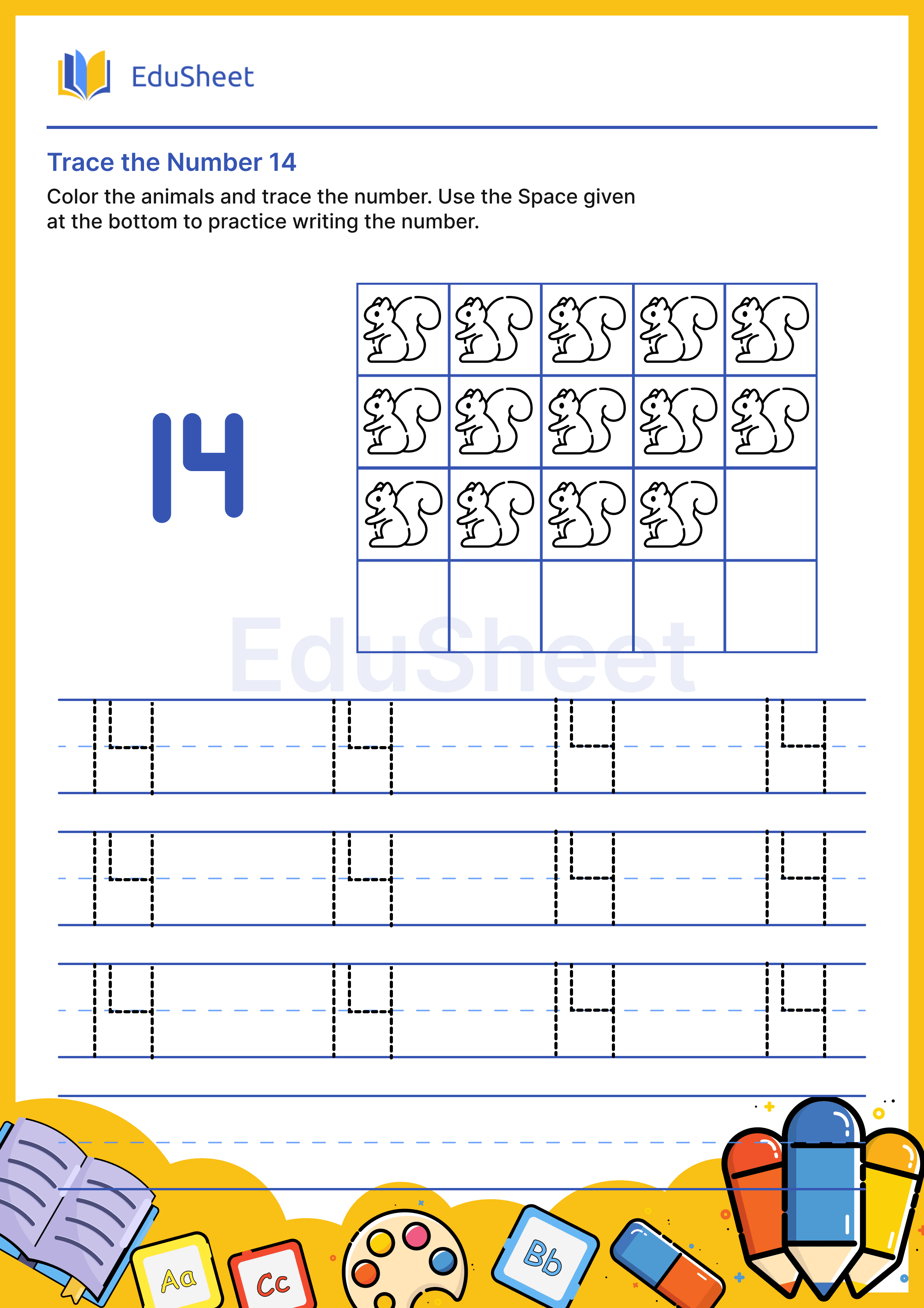 Trace the Number of Animals 14