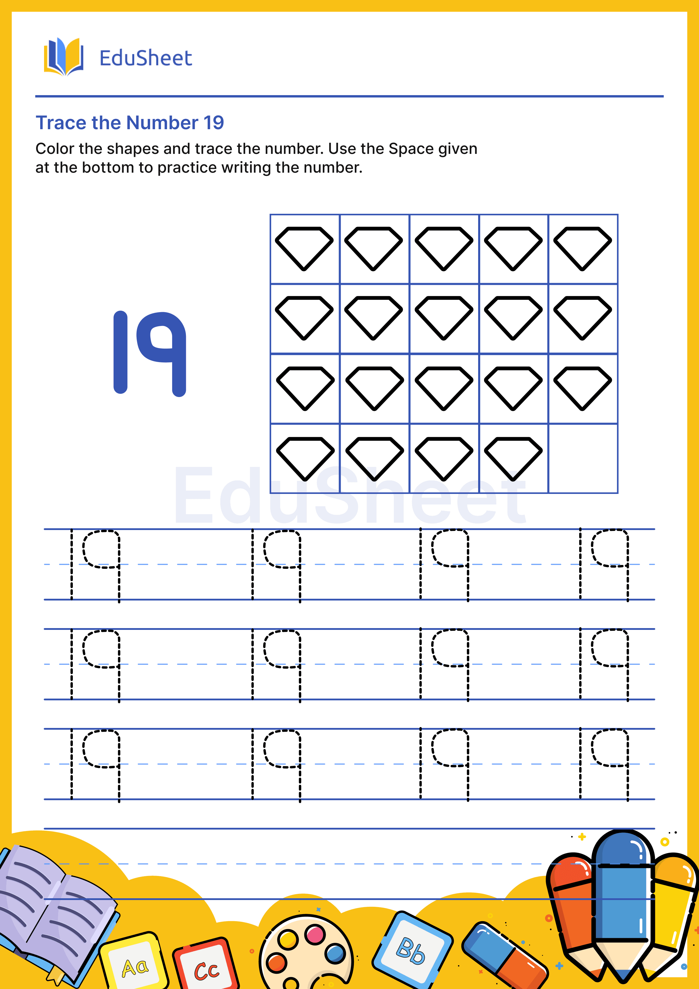 Trace the Number of Shapes 19