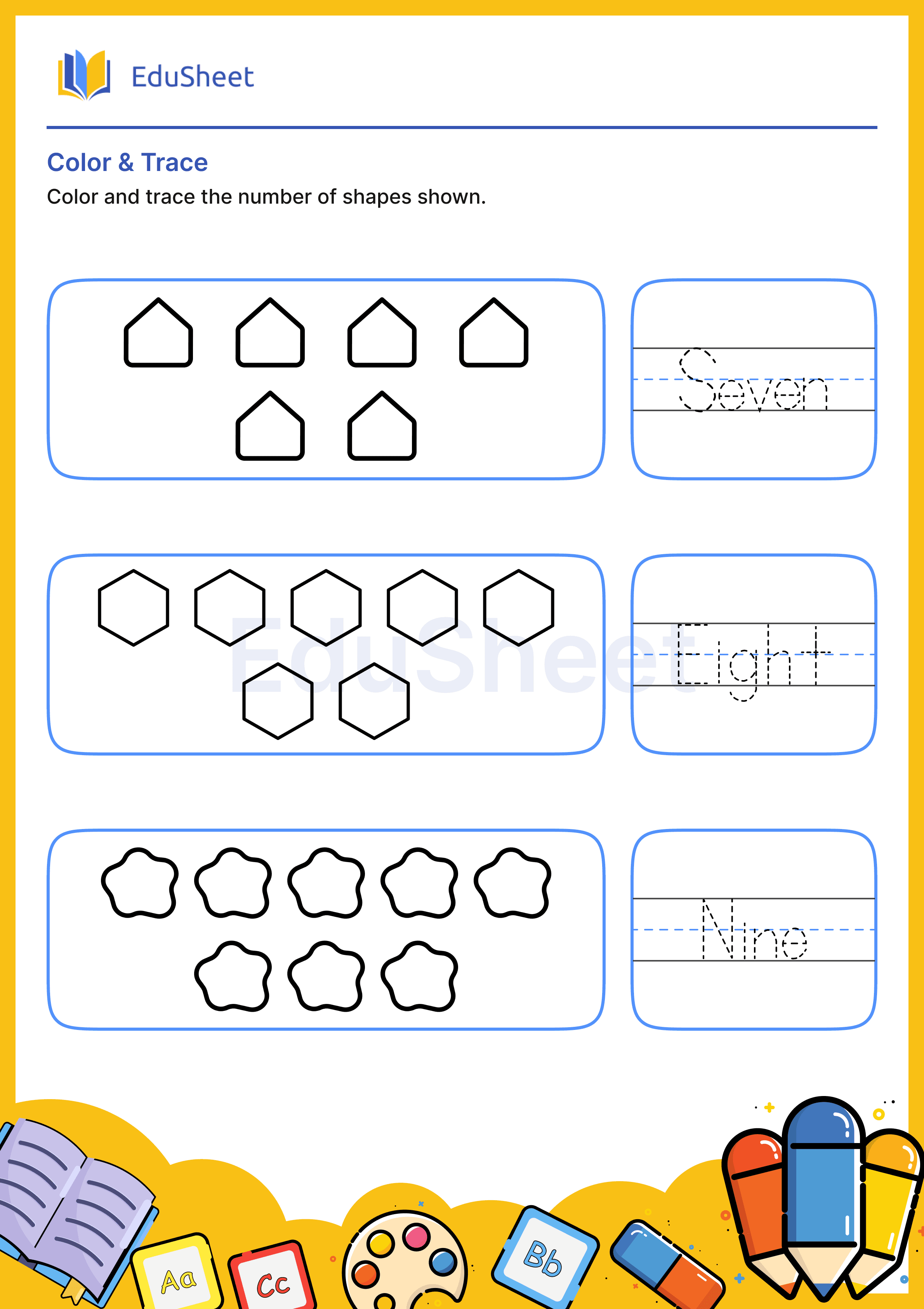 Color Shapes and Trace Words 15