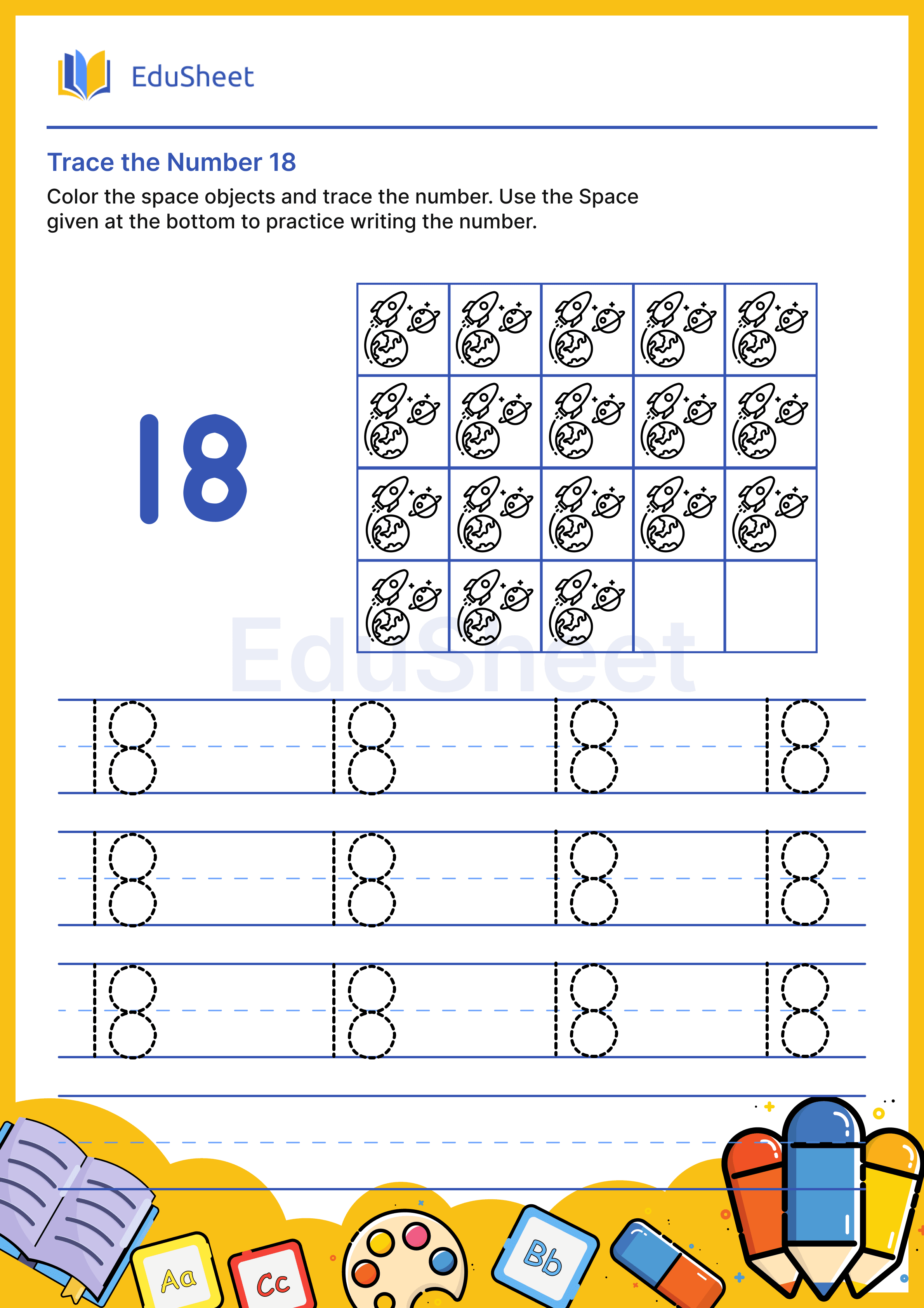 Trace the Number of Space objects 18