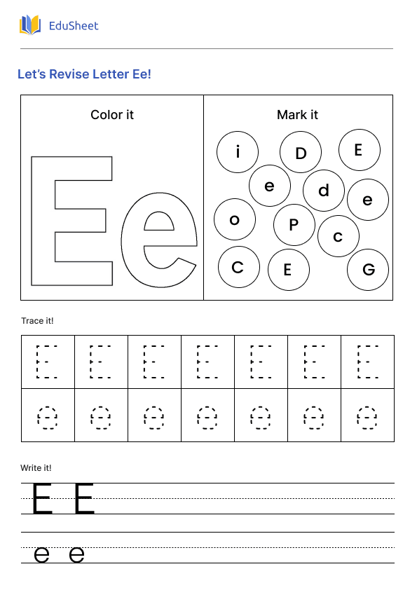Let’s Revise Letter Ee!