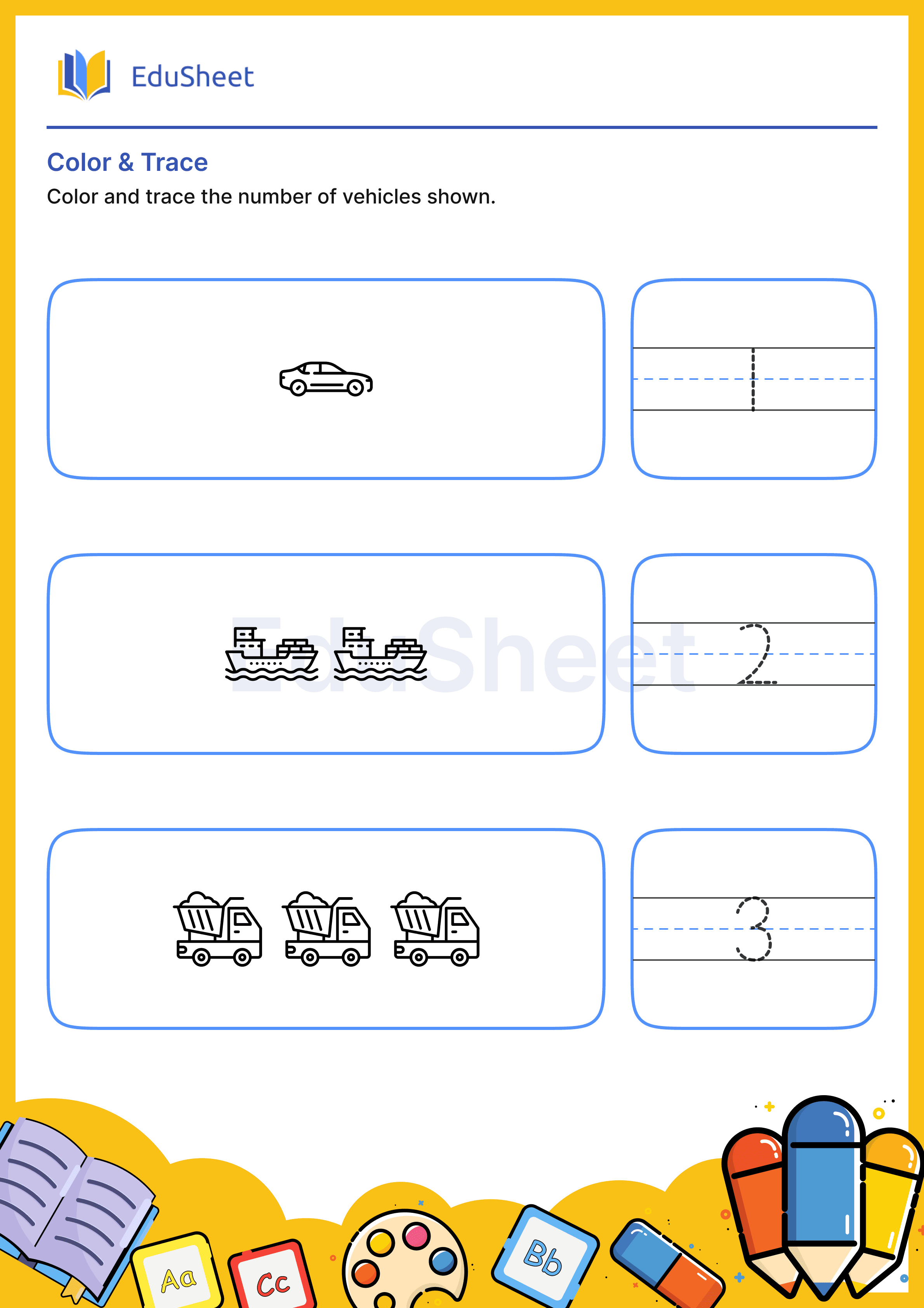 Color Vehicles and Trace Numbers 10