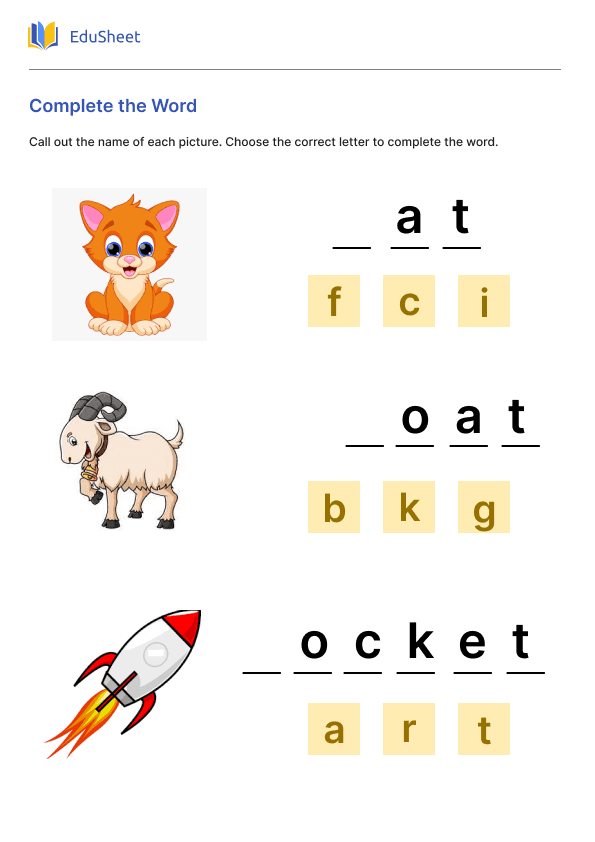 Complete the Word Part 3