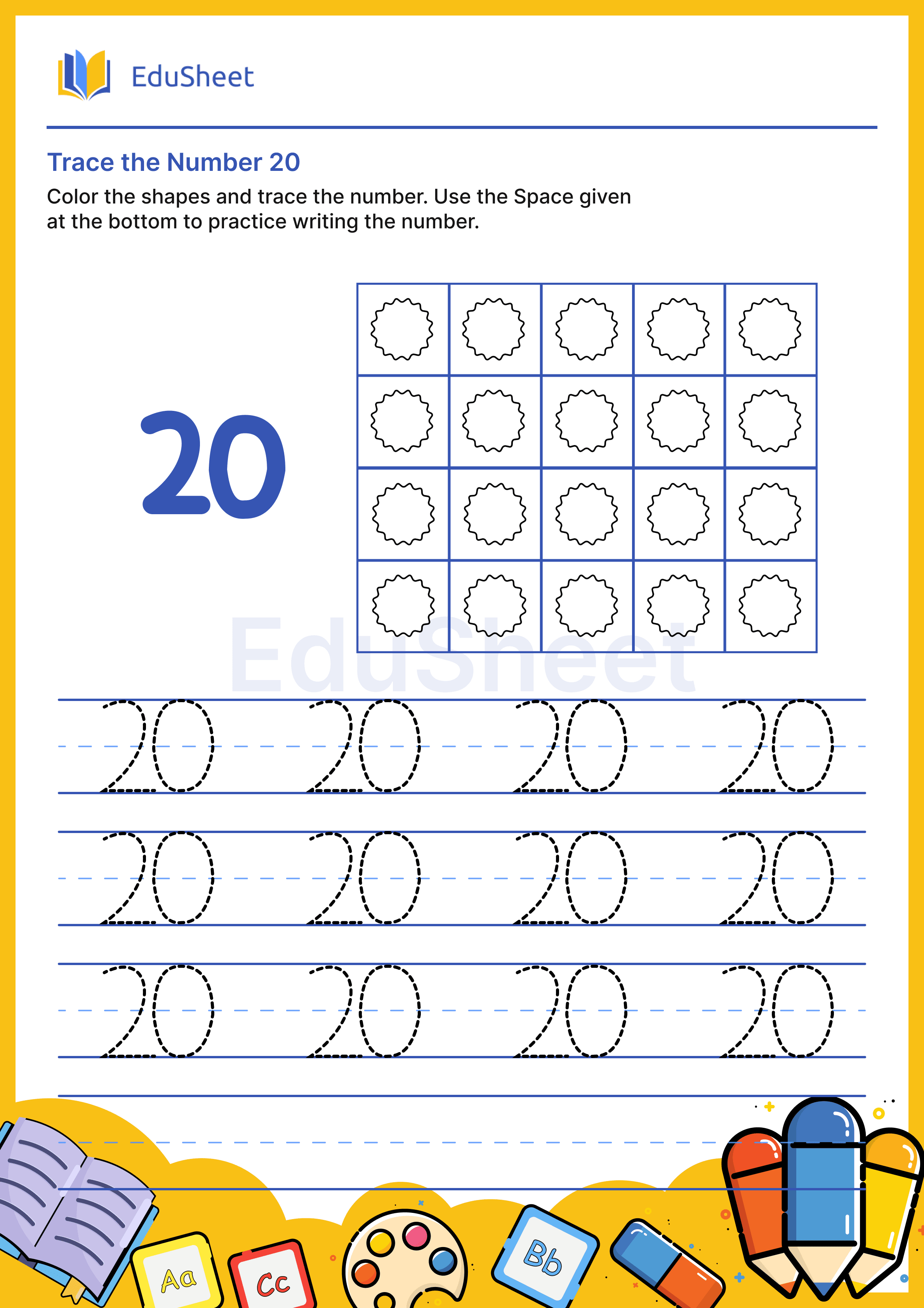 Trace the Number of Shapes 20