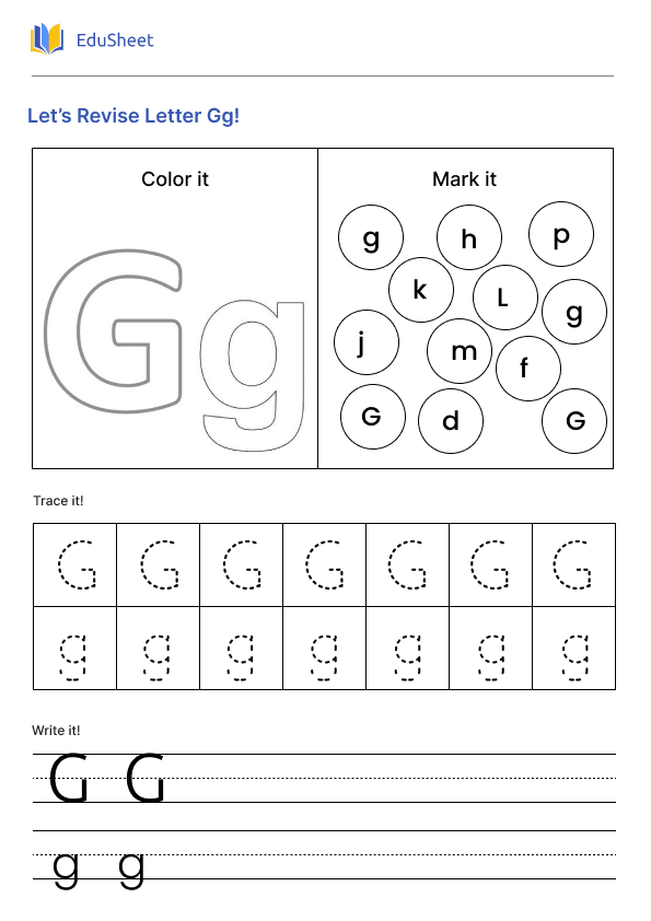 Let’s Revise Letter Gg!