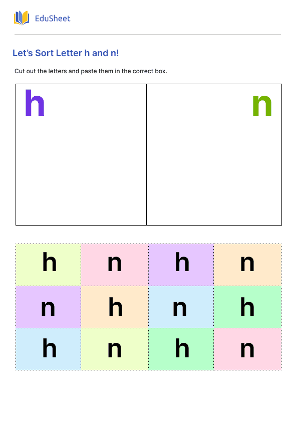 Let’s Sort Letter h and n!