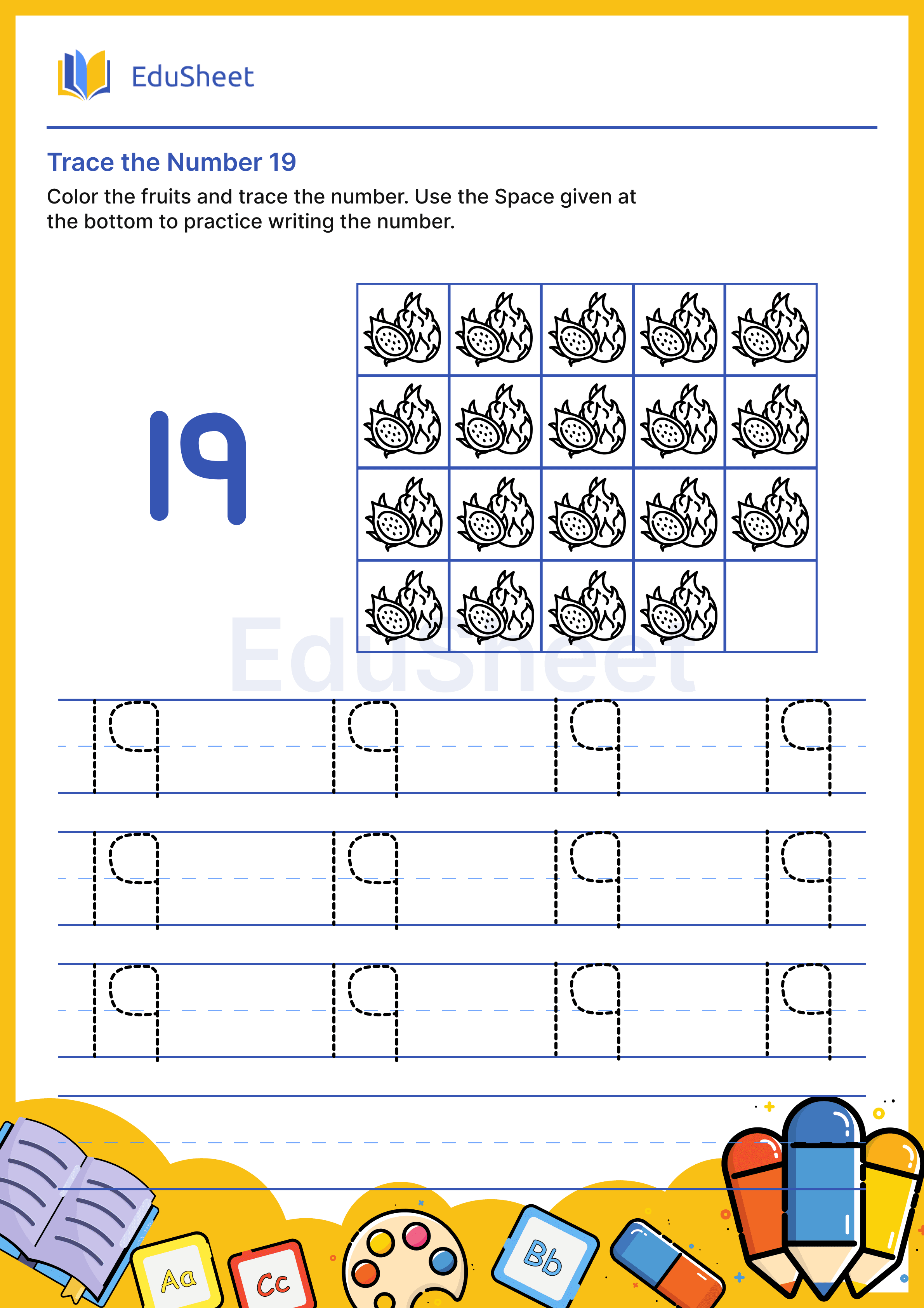 Trace the Number of fruits 19