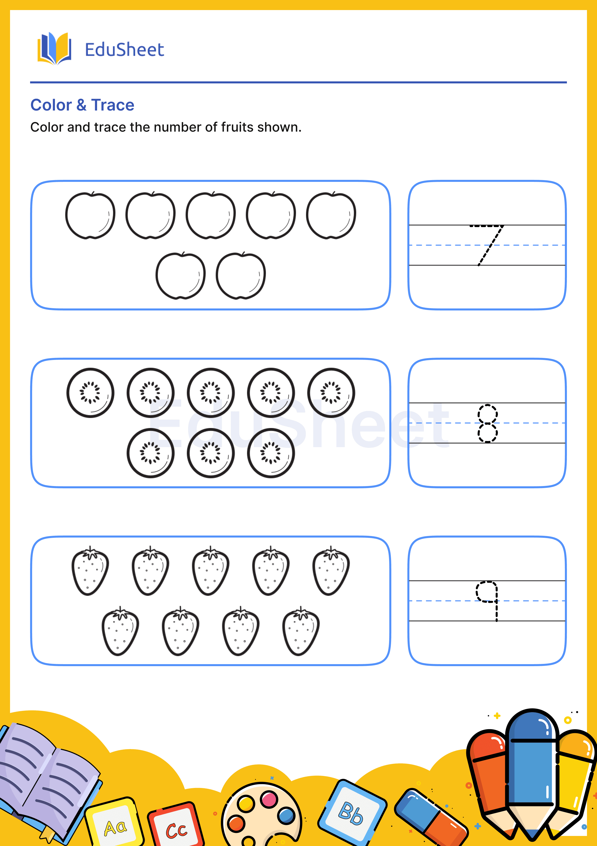 Color Fruits and Trace Numbers 28