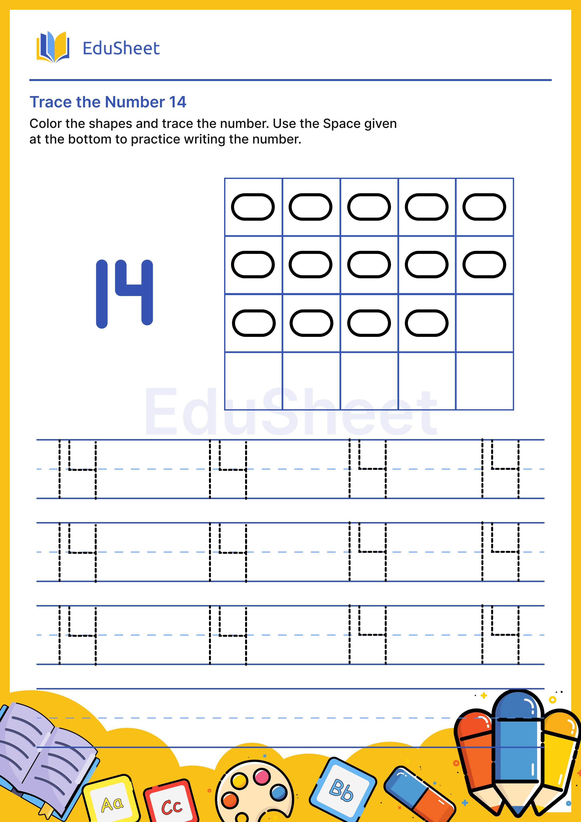 Trace the Number of Shapes 14