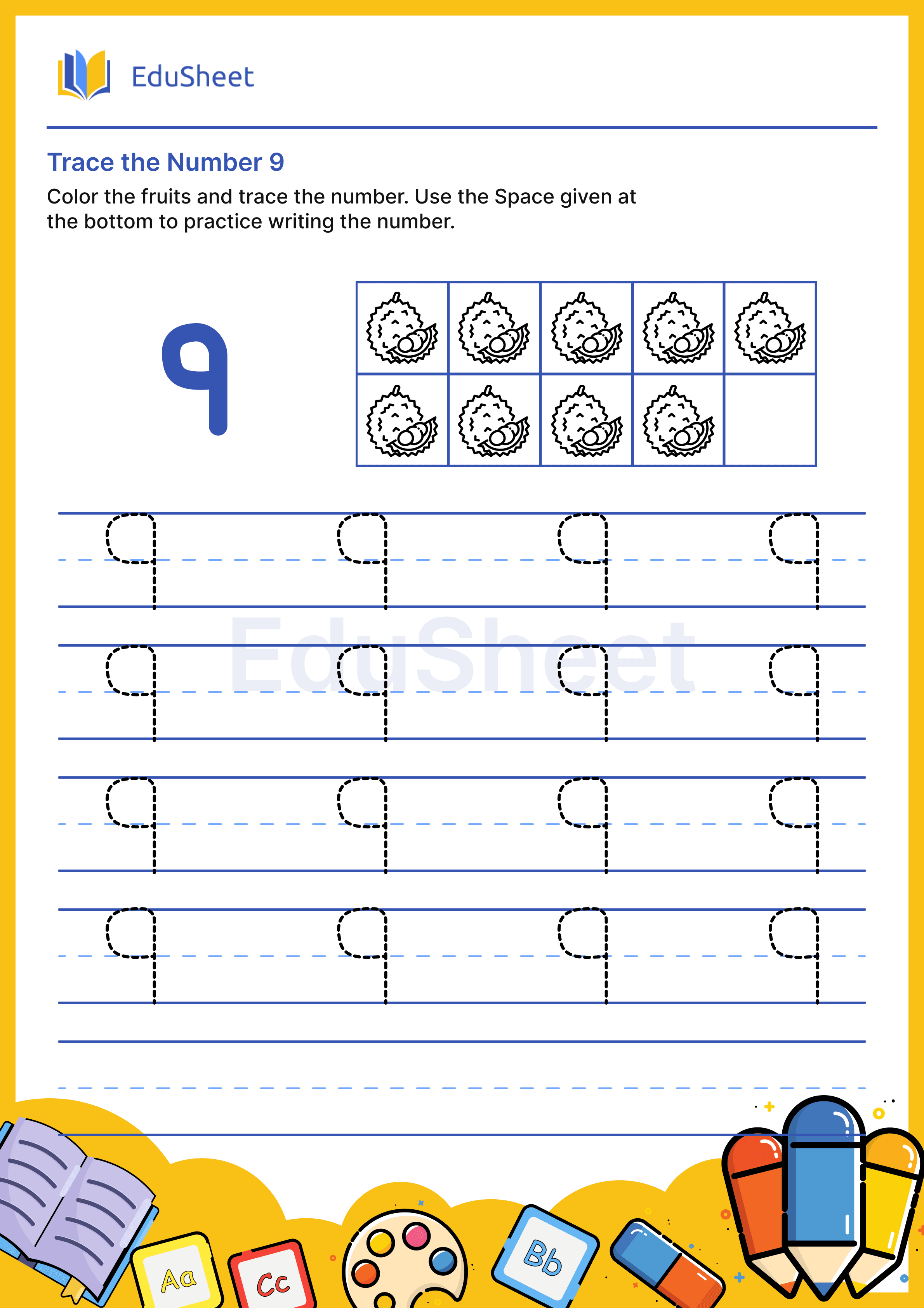 Trace the Number of fruits 9
