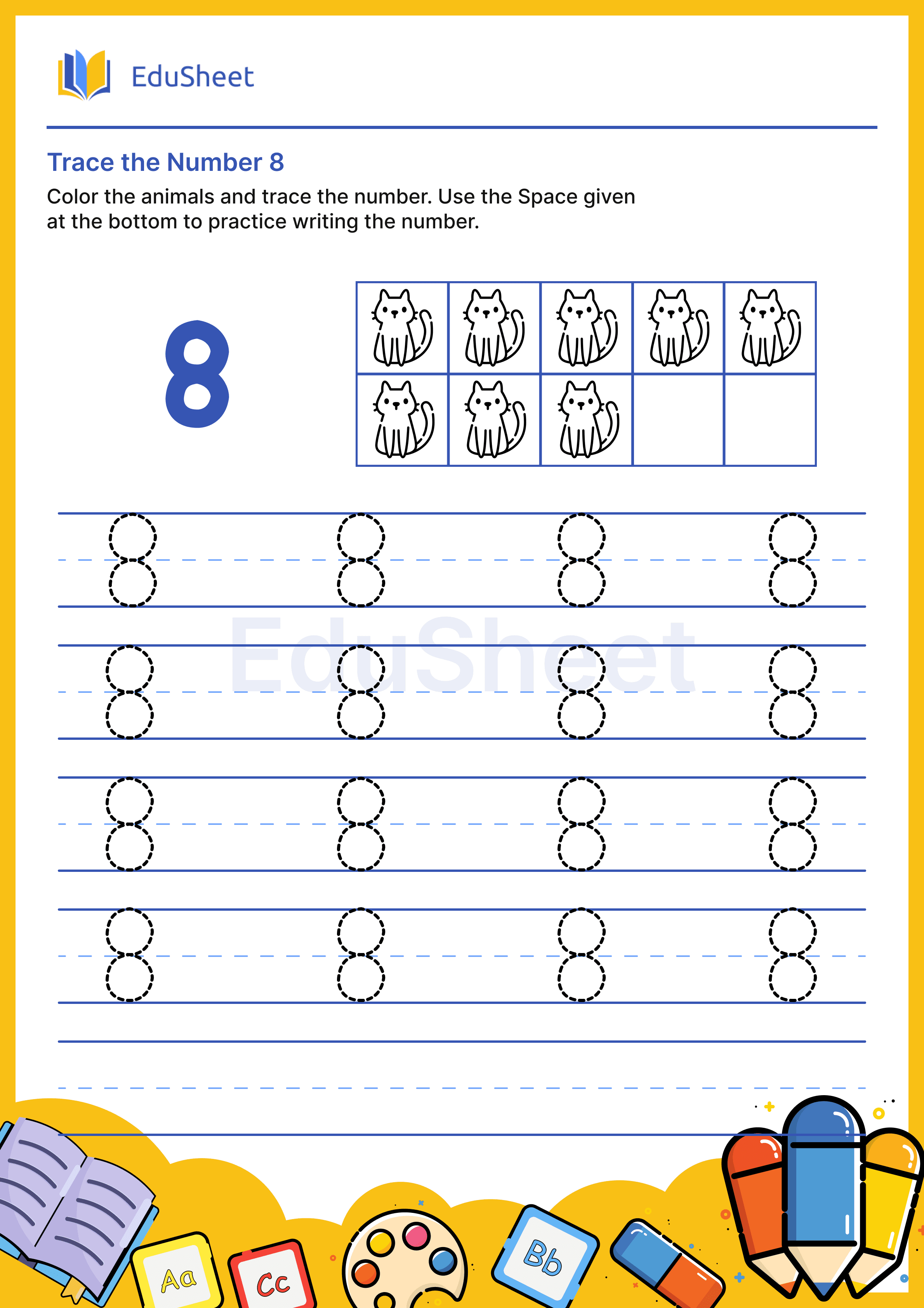Trace the Number of Animals 8