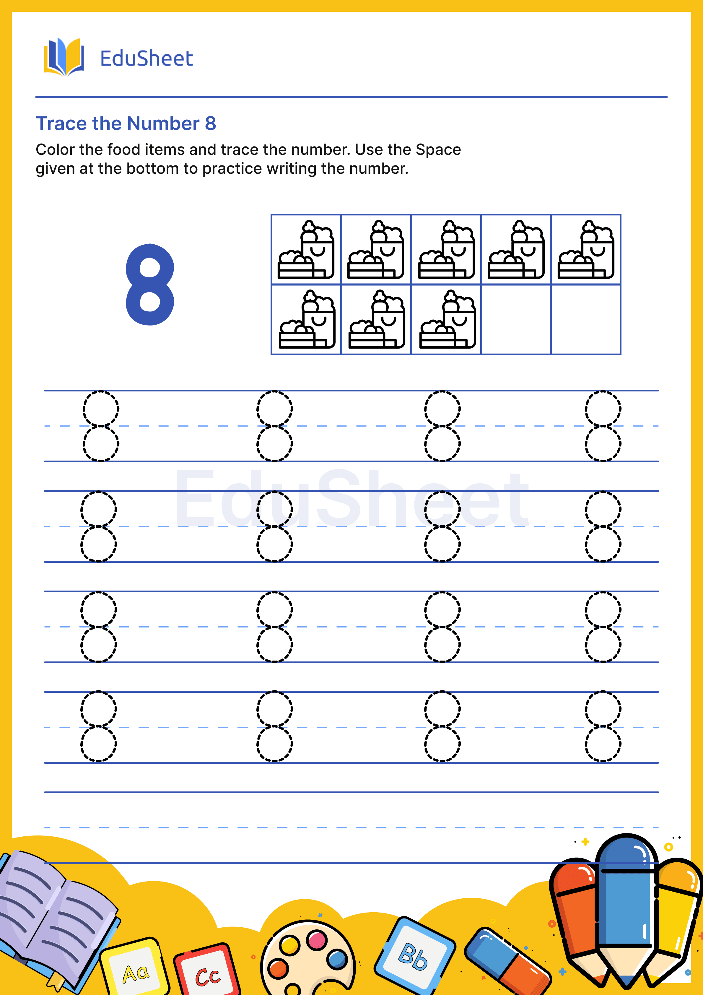 Trace the Number of food items 8