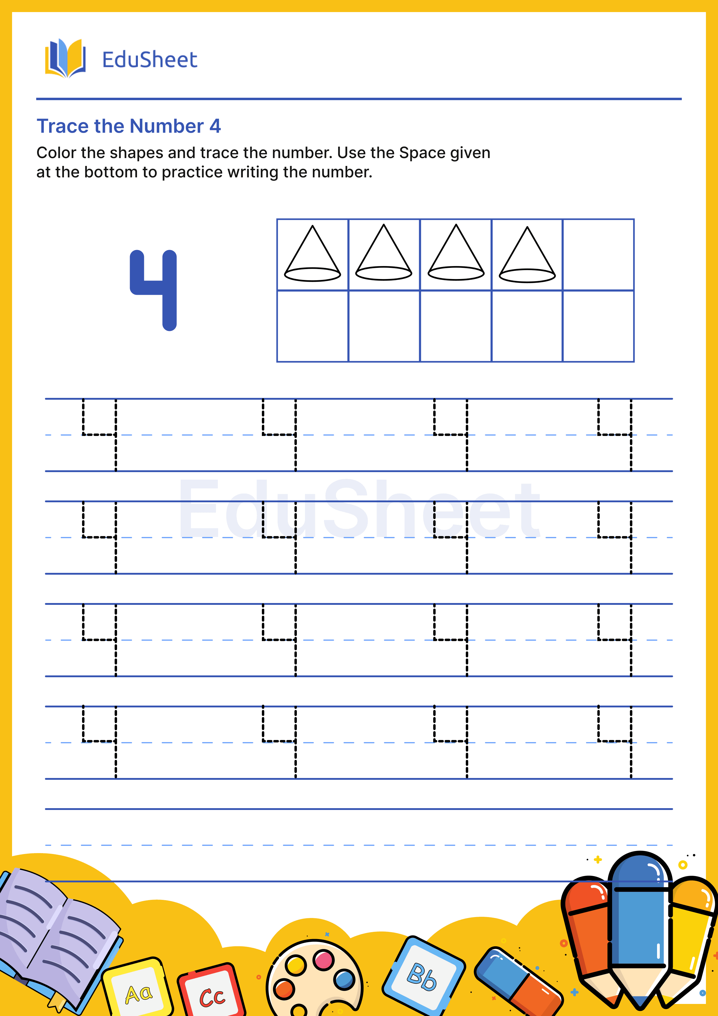 Trace the Number of Shapes 4