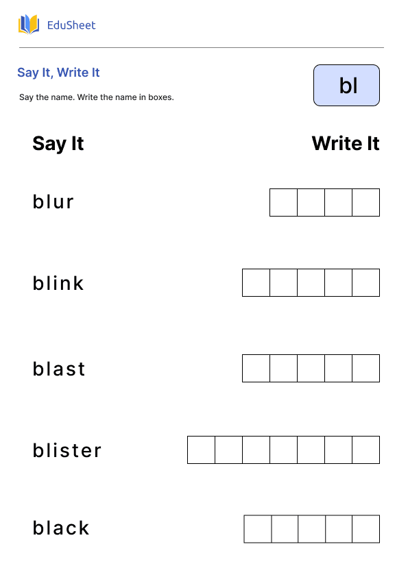 Say It, Write It Part 1