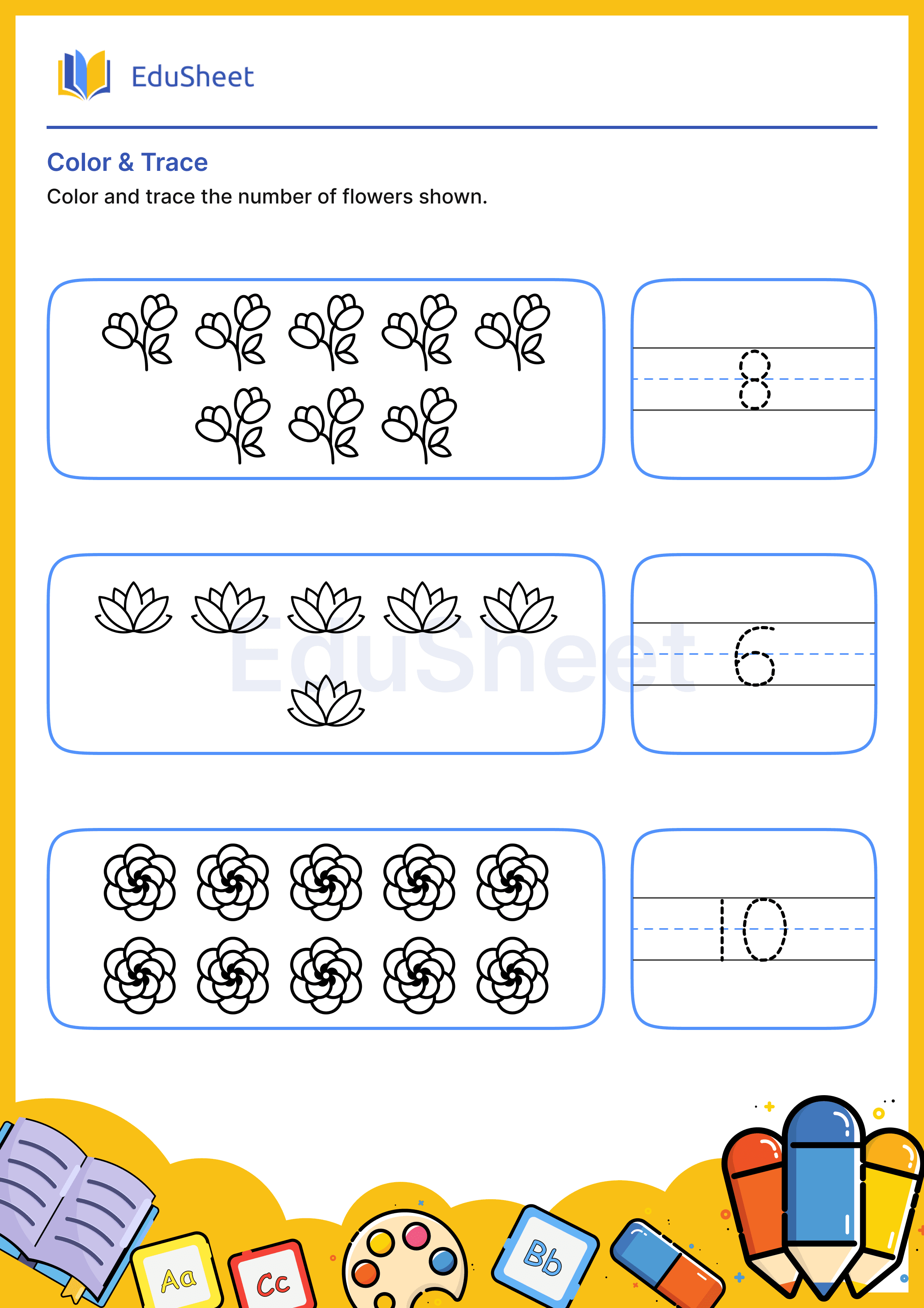 Color Flowers and Trace Numbers 23