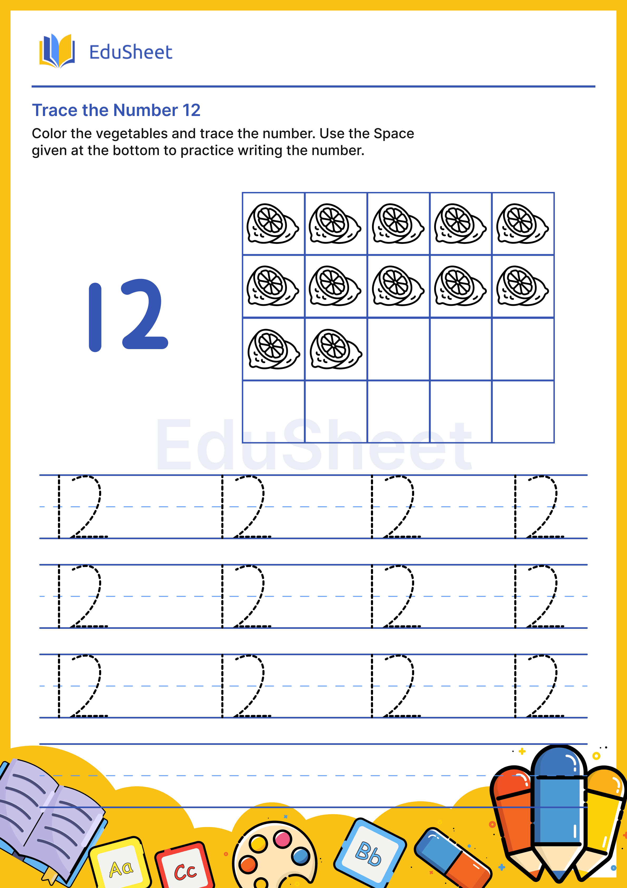 Trace the Number of vegetables 12