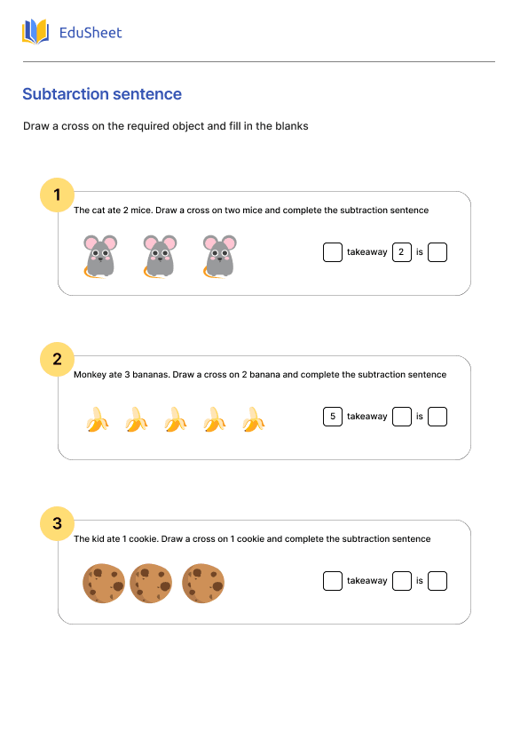 Subtarction sentence