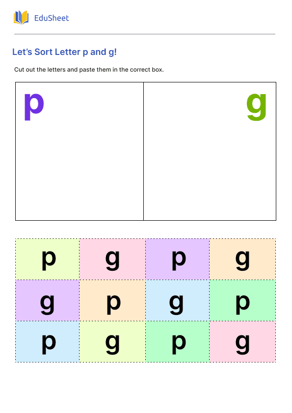 Let’s Sort Letter p and g!