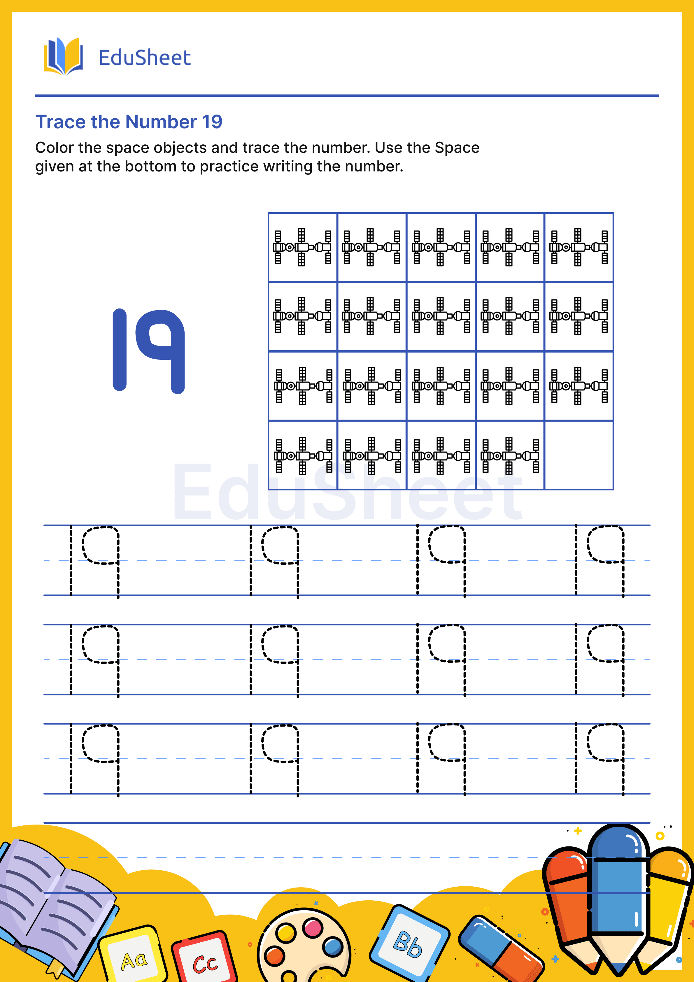 Trace the Number of Space objects 19