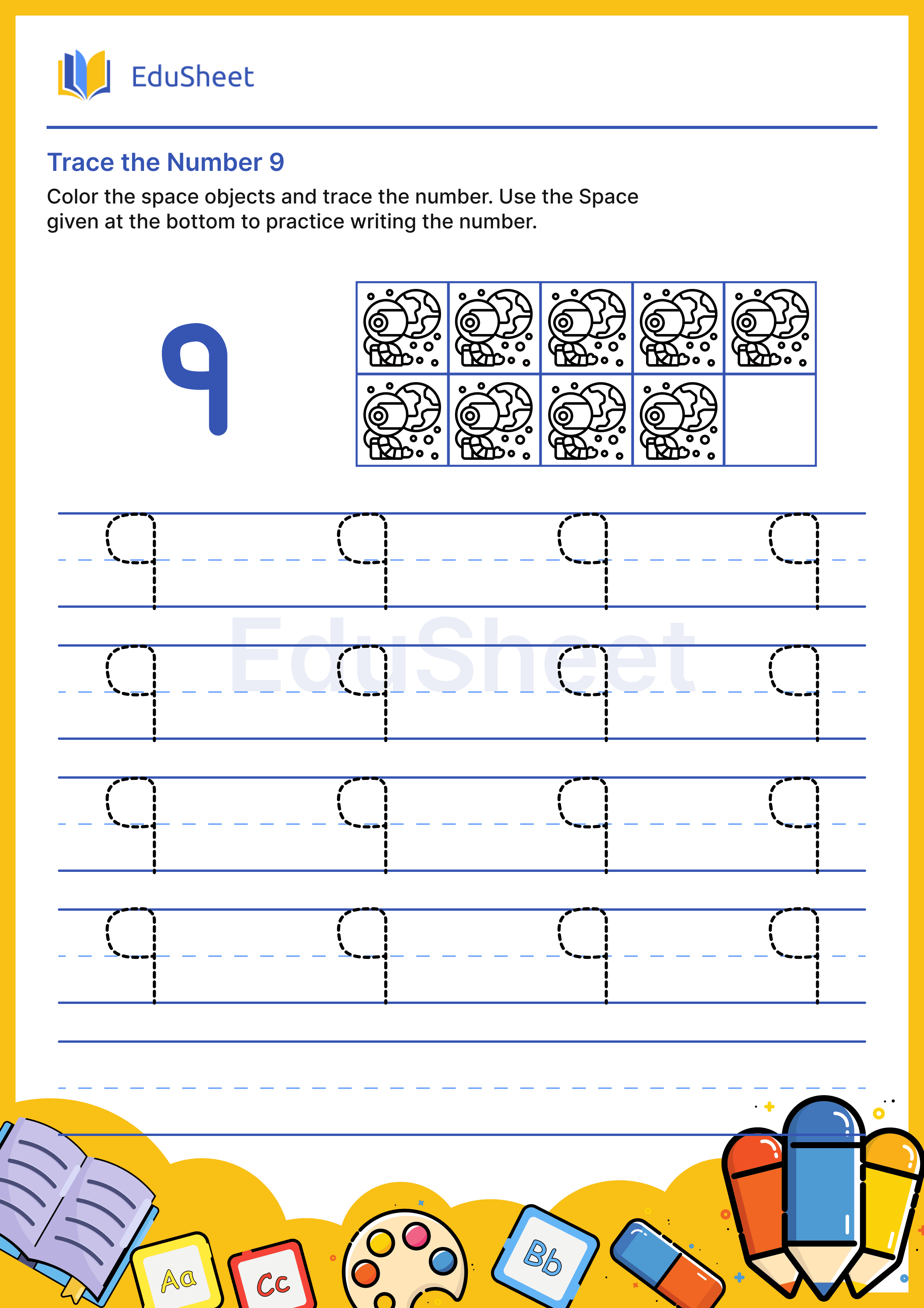 Trace the Number of Space objects 9
