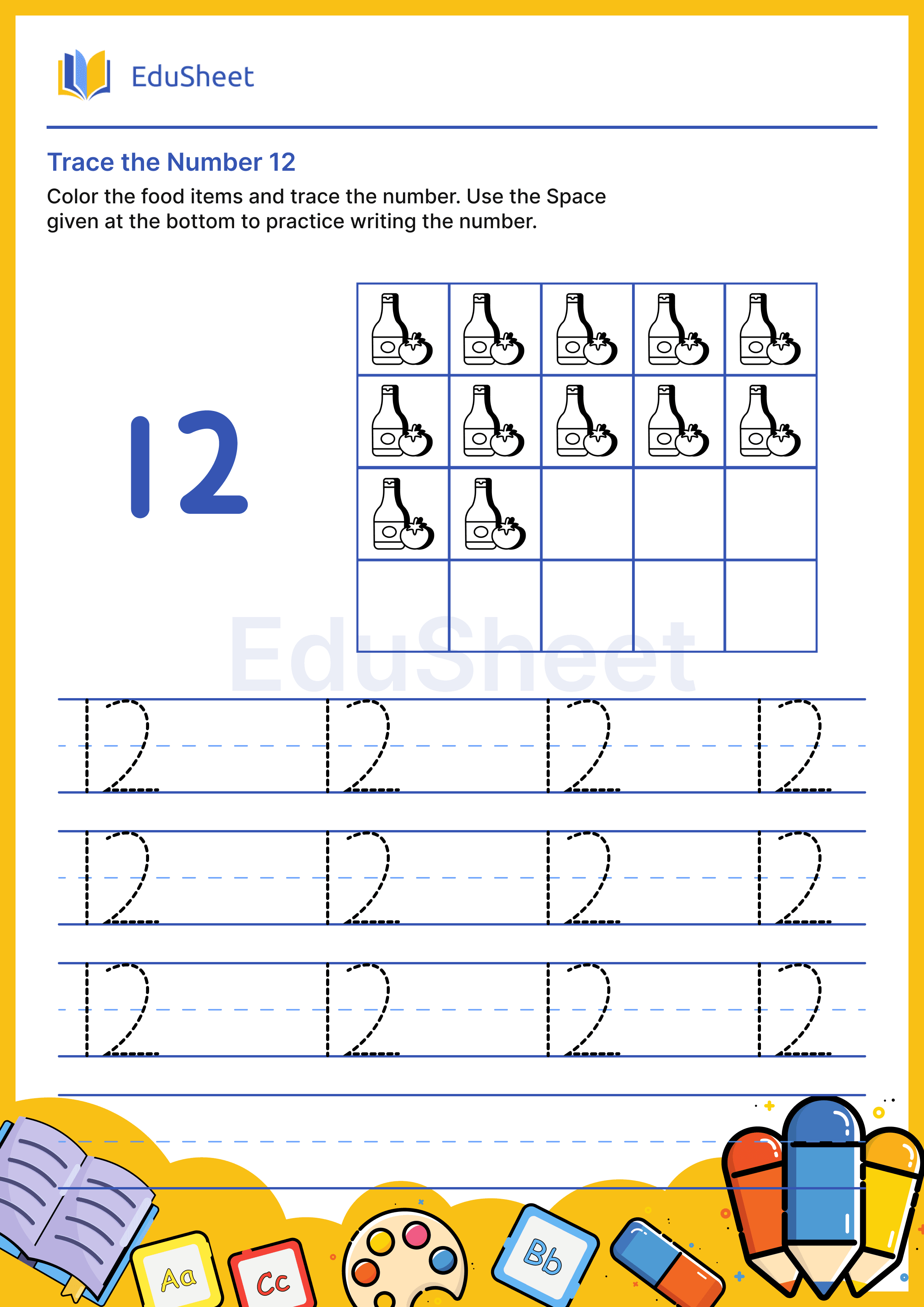 Trace the Number of food items 12