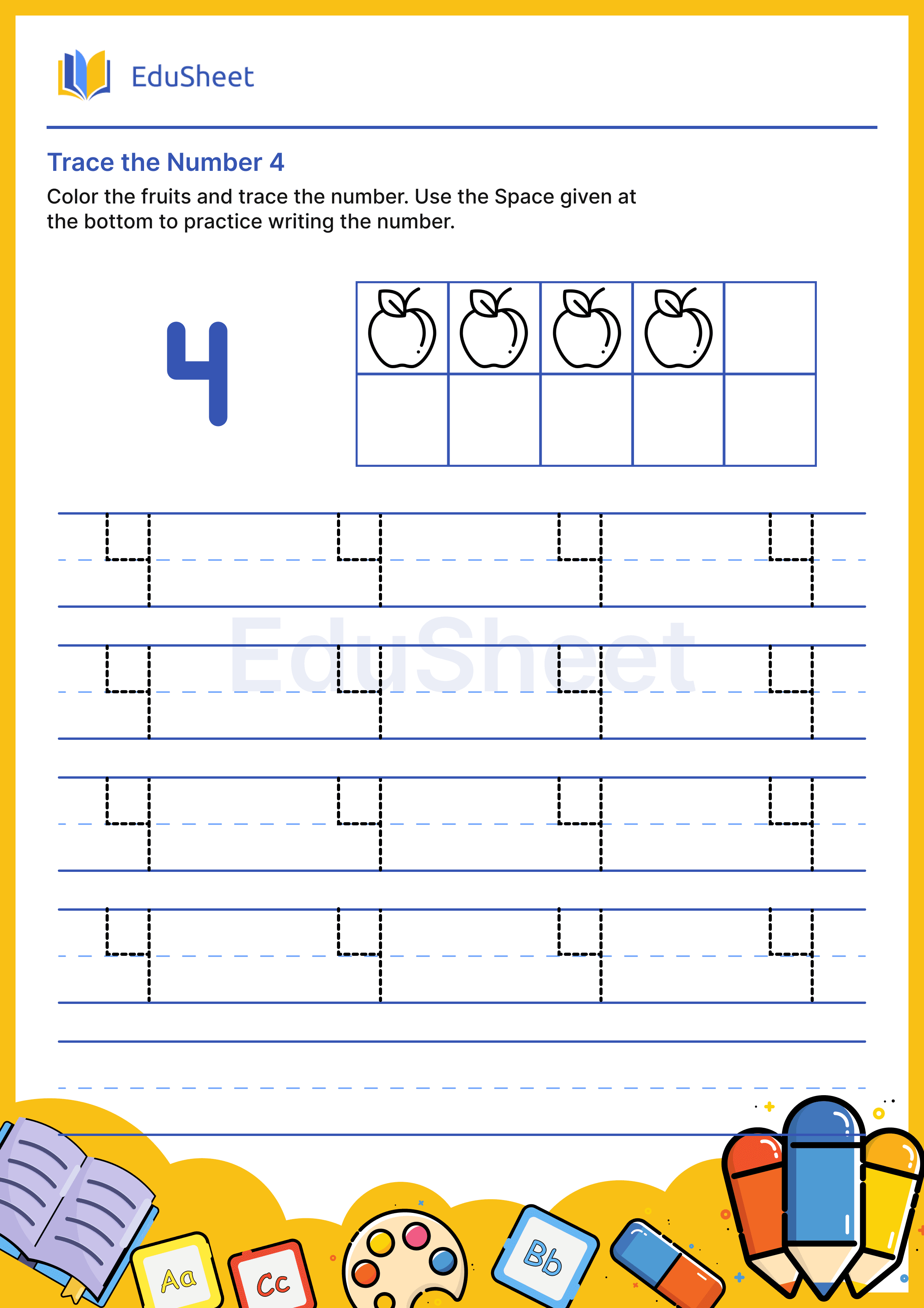 Trace the Number of fruits 4