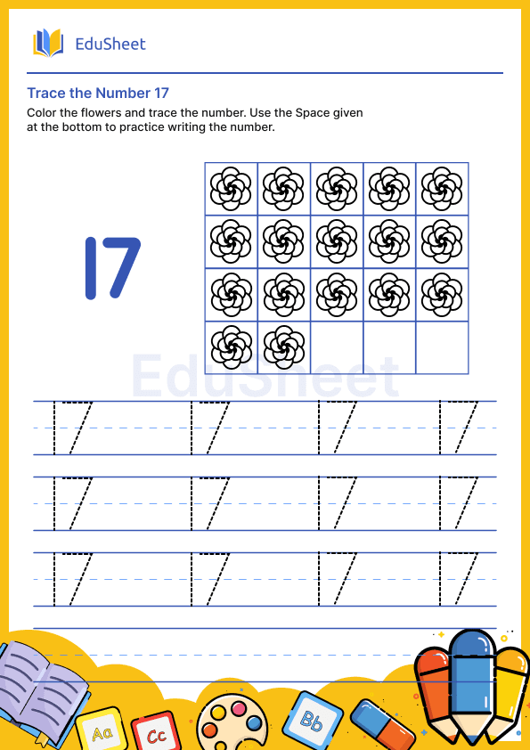 Trace the Number of Flowers 17