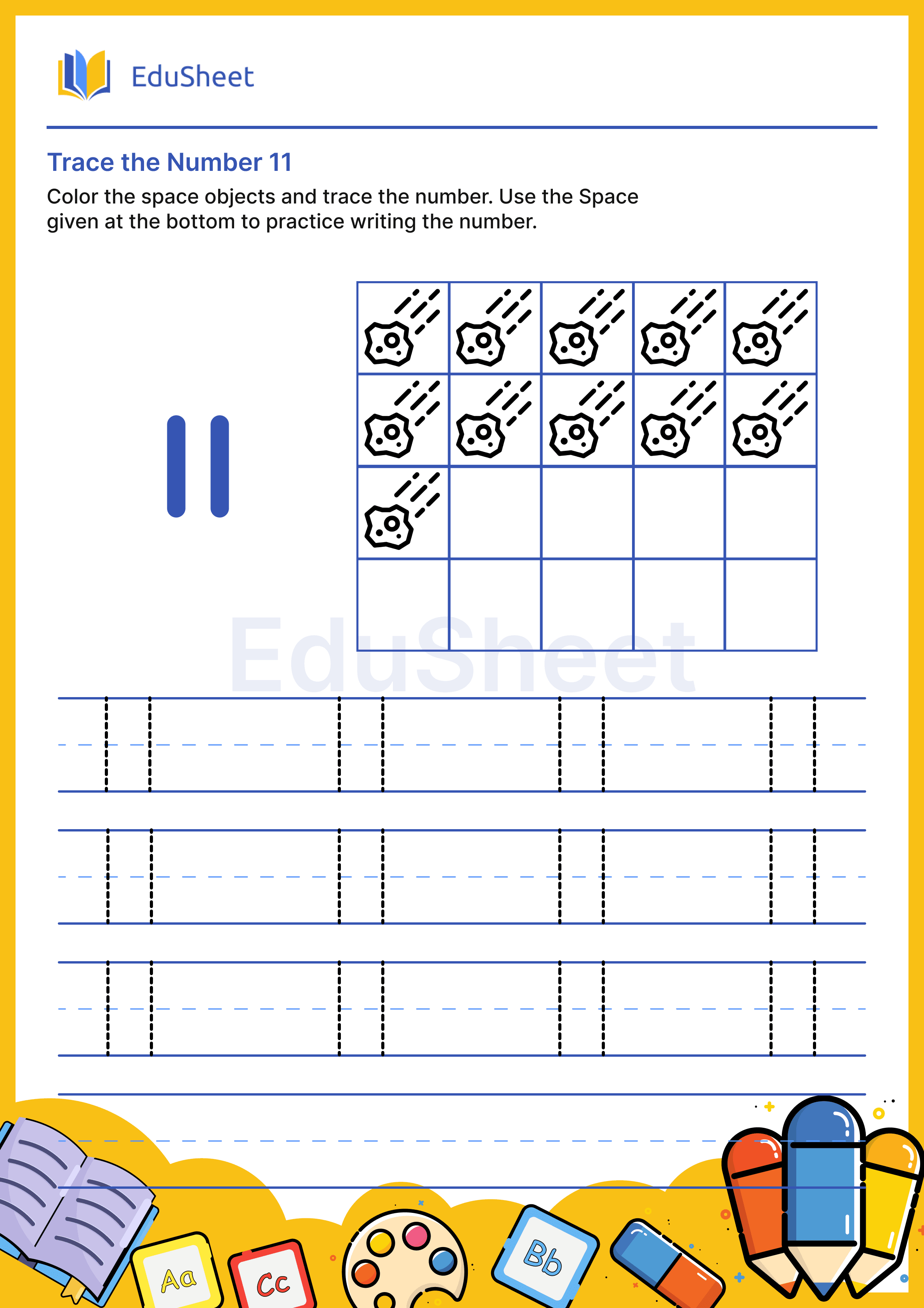 Trace the Number of Space objects 11