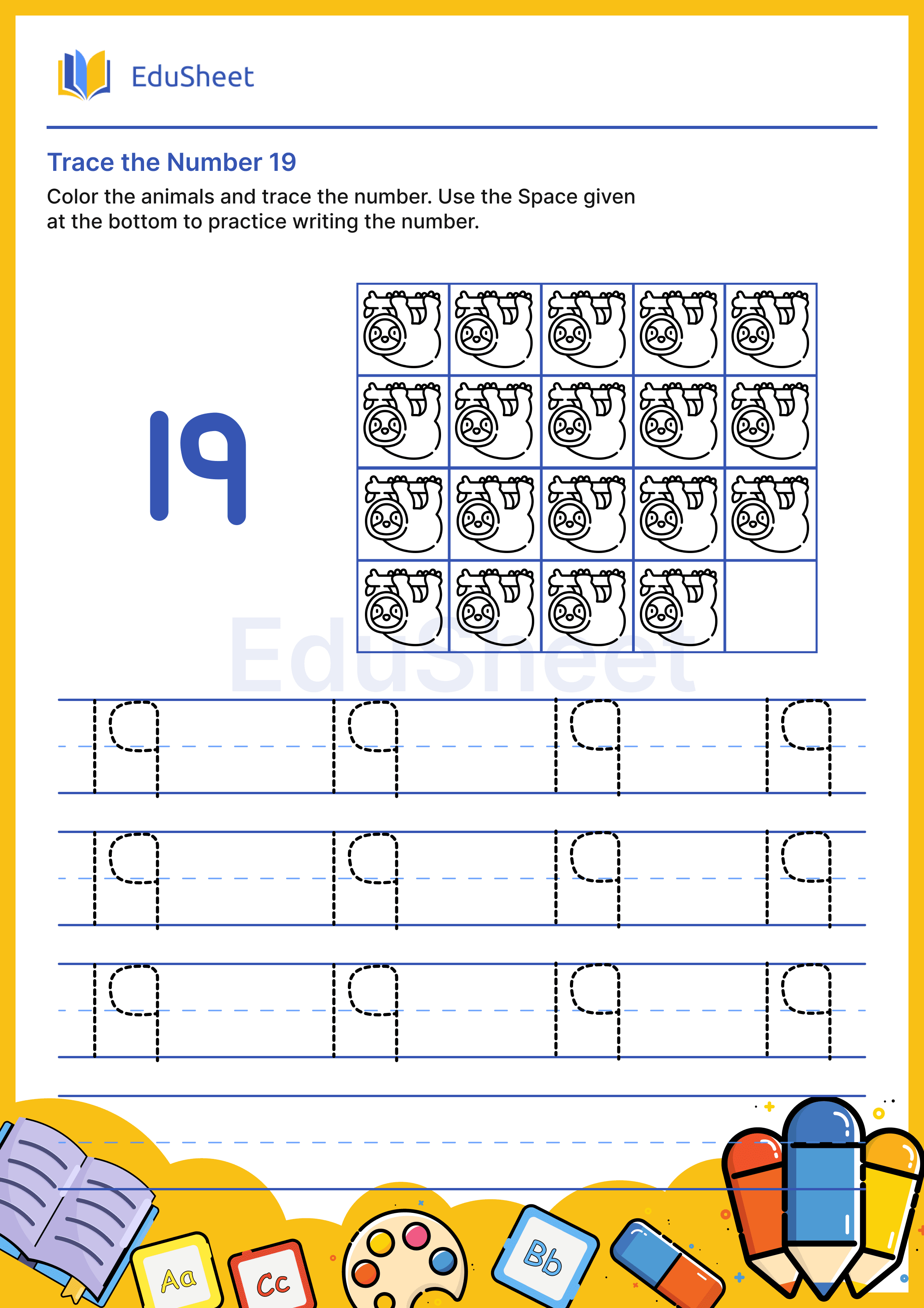 Trace the Number of Animals 19