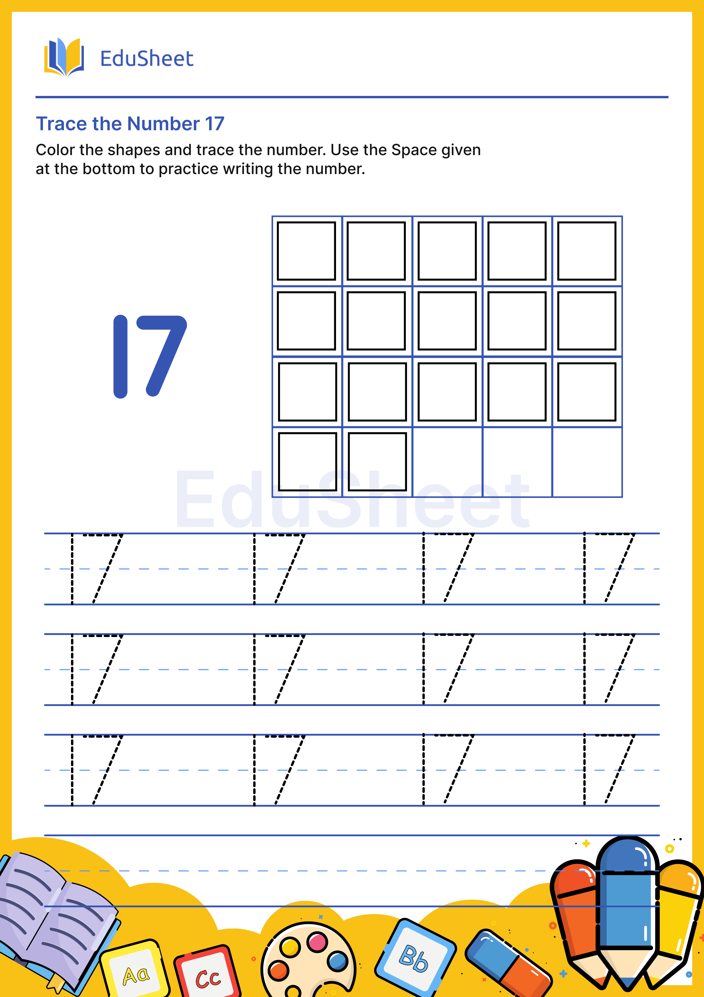 Trace the Number of Shapes 17