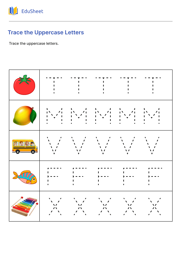 Trace the Uppercase Letters Part 1