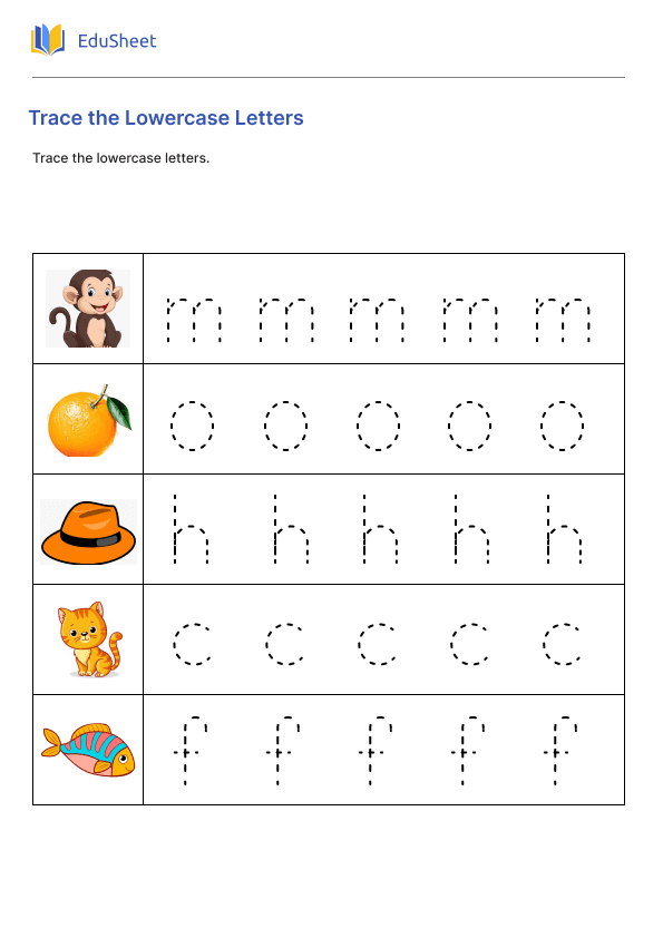Trace the Lowercase Letters Part 1