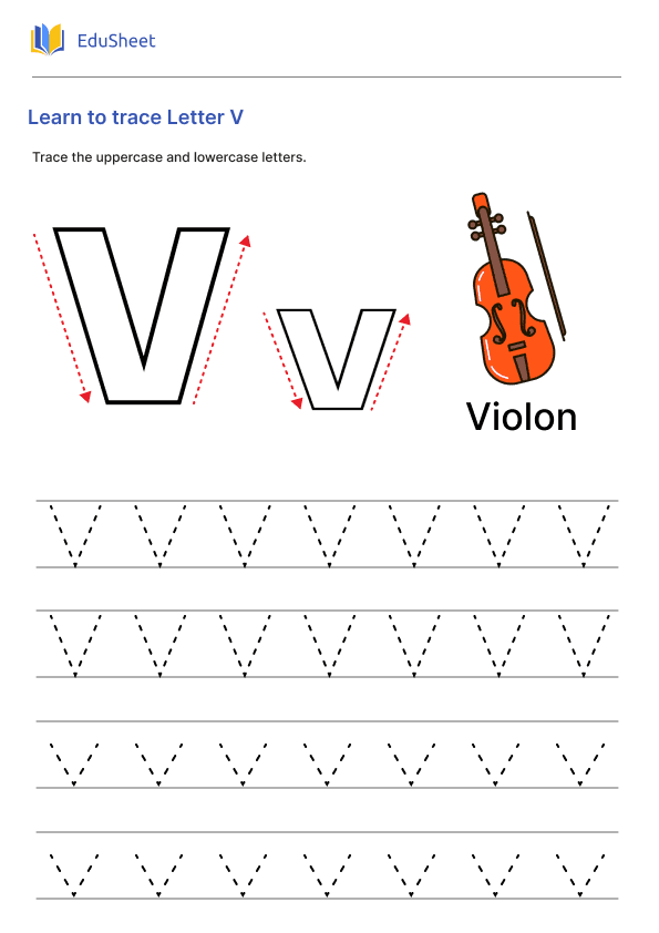 Learn to trace Letter V