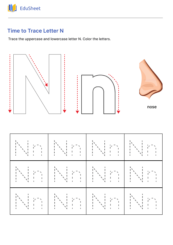 Time to Trace Letter N