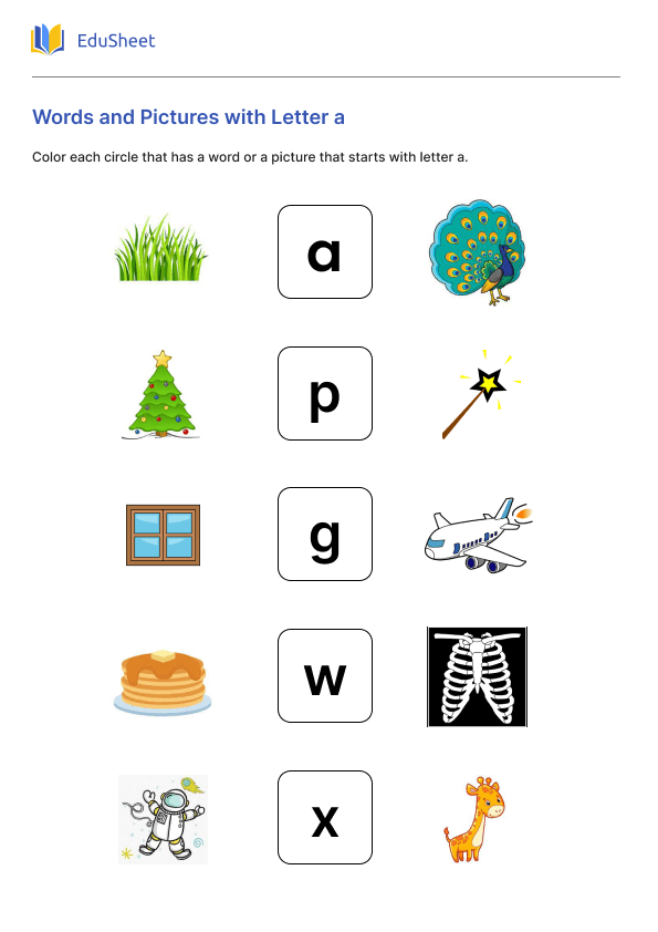 Words and Pictures with Letter a Part 2